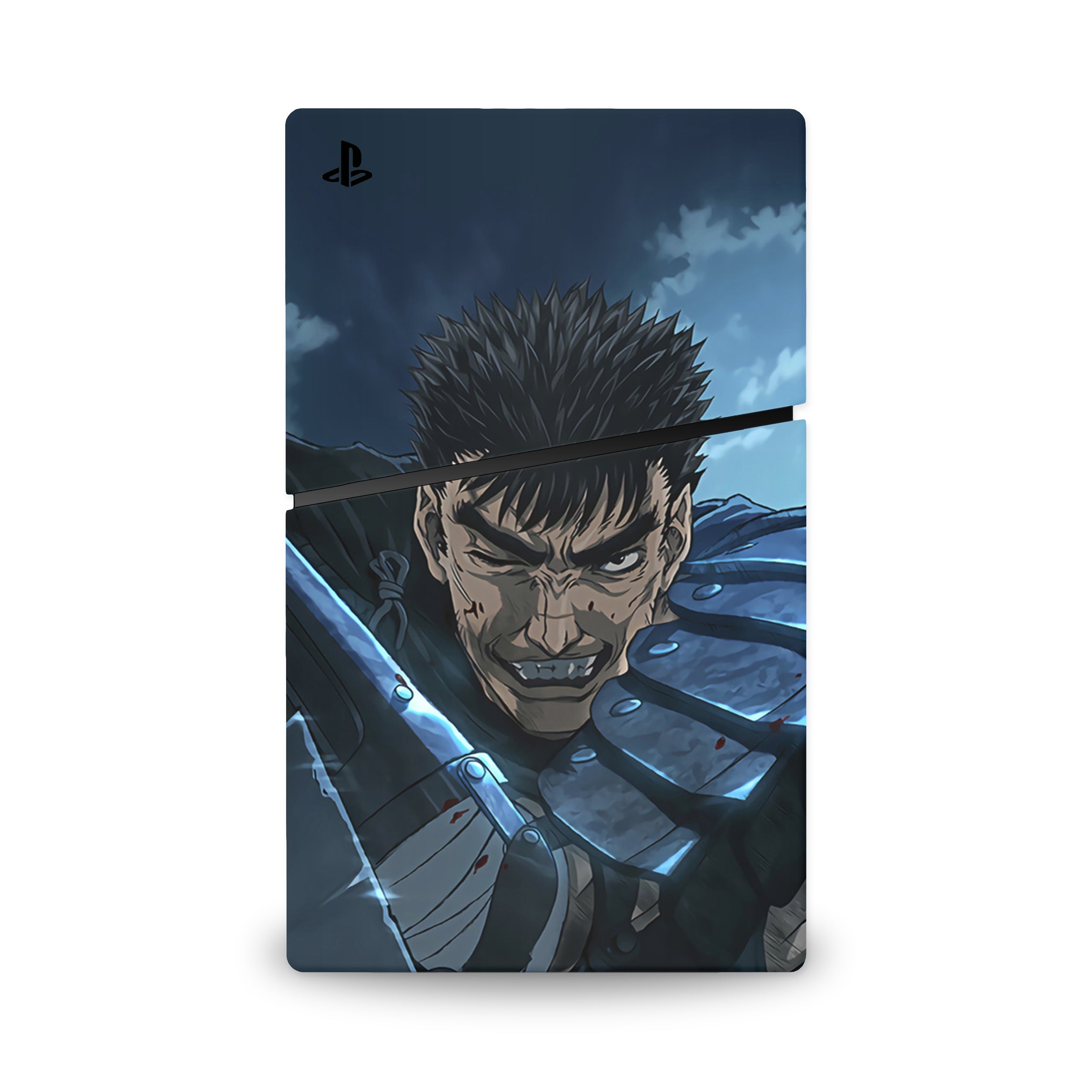 A video game skin featuring a Dark Swordsman 4 design for the PS5 Slim.