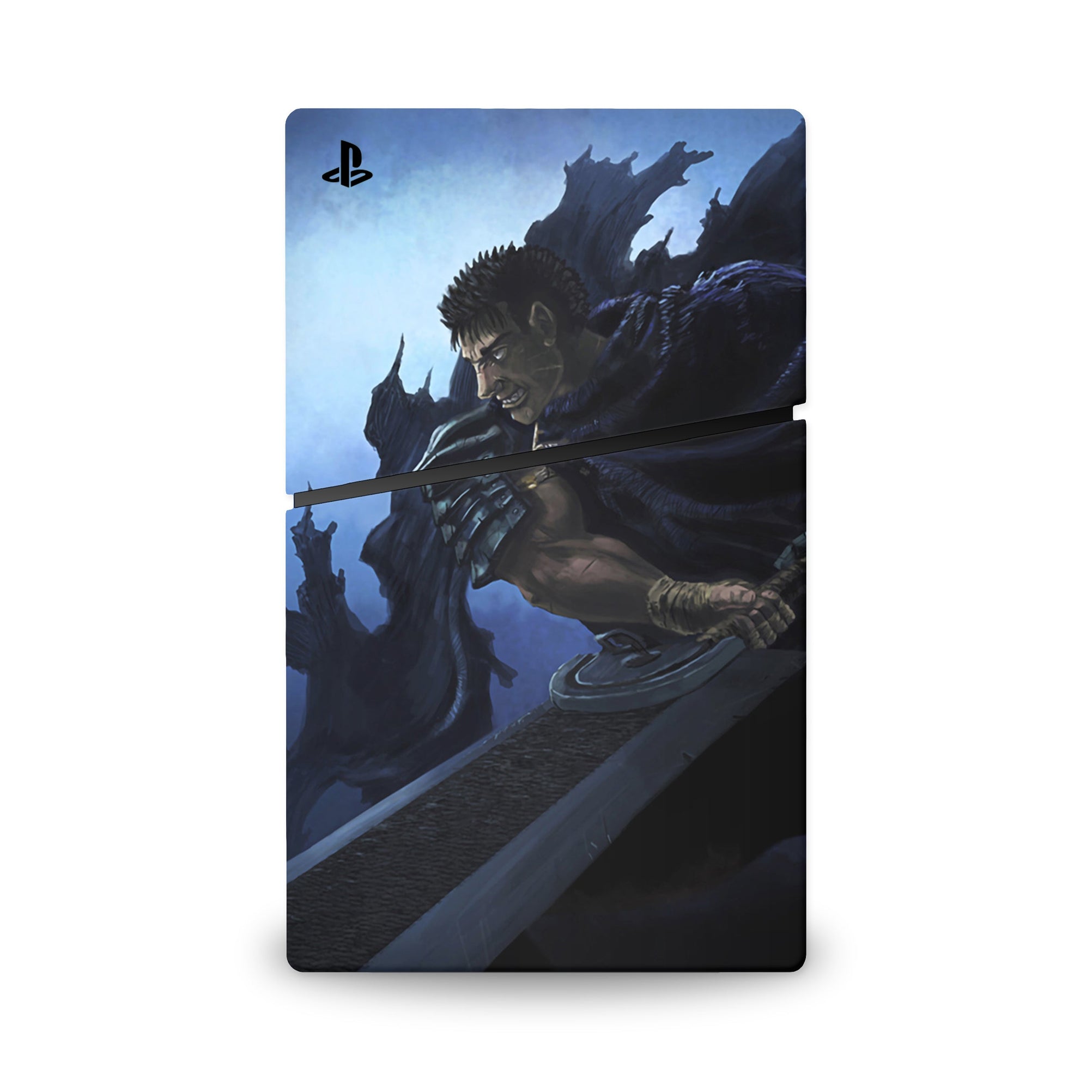 A video game skin featuring a Dark Swordsman 6 design for the PS5 Slim Digital.