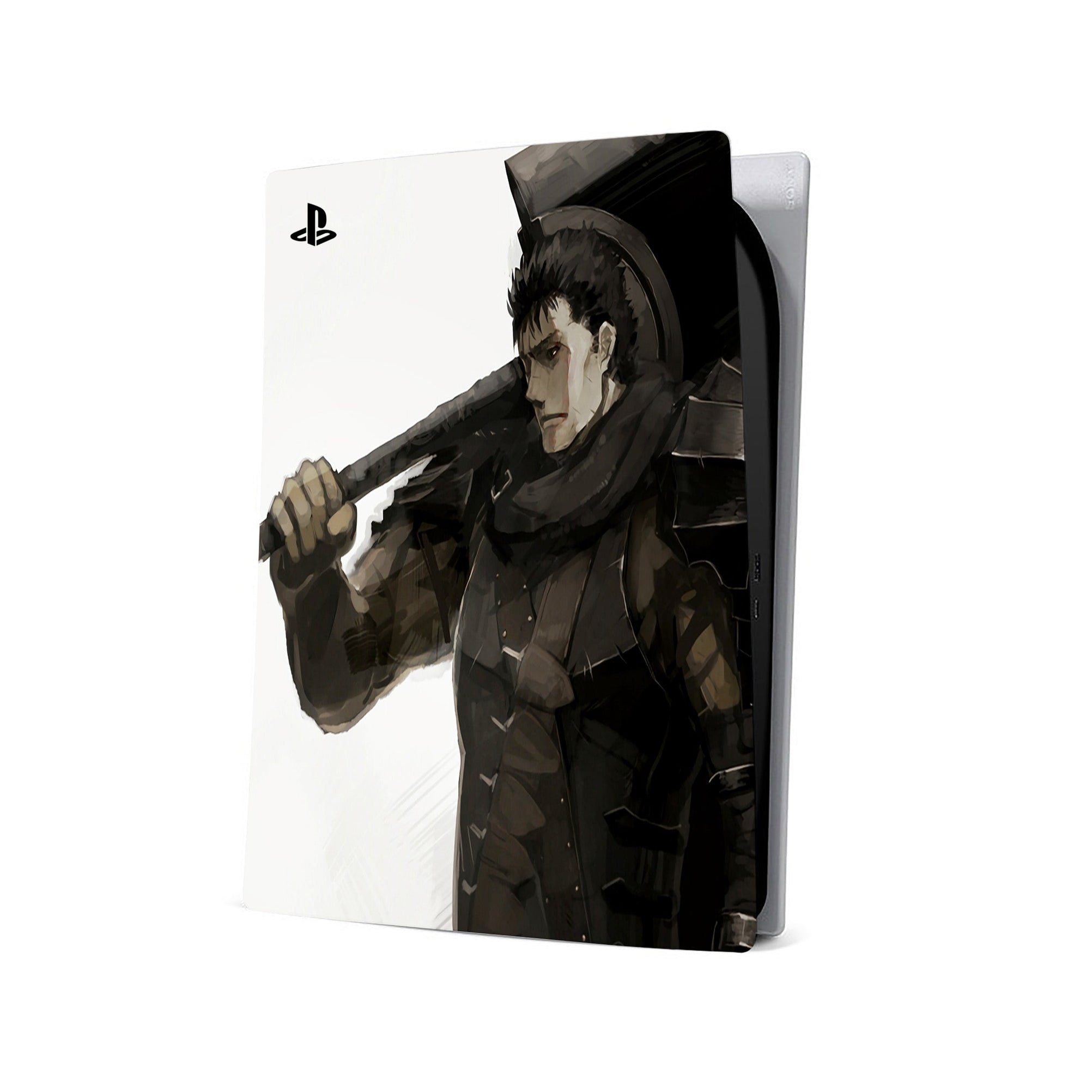 A video game skin featuring a Dark Swordsman 7 design for the PS5 Digital.