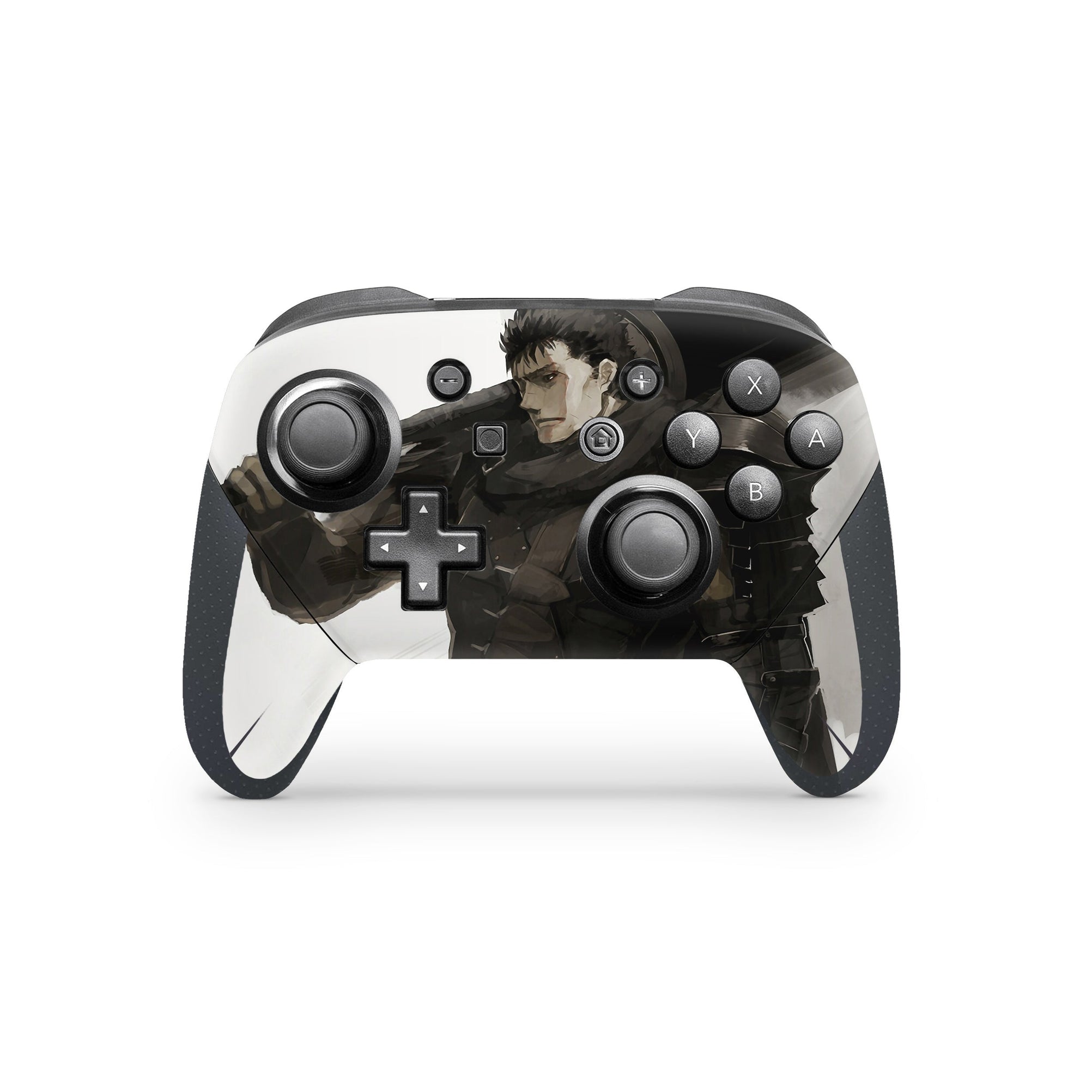 A video game skin featuring a Dark Swordsman 7 design for the Nintendo Switch Pro Controller.