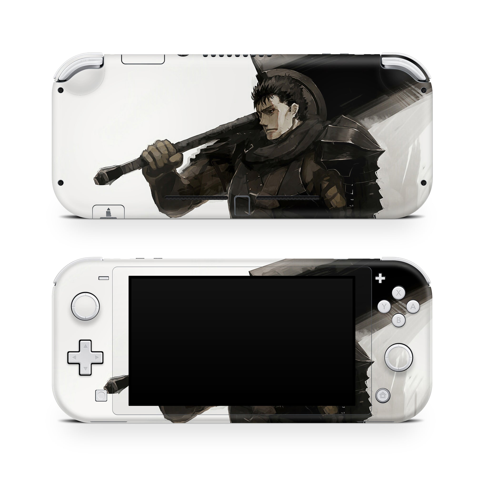 A video game skin featuring a Dark Swordsman 7 design for the Nintendo Switch Lite.