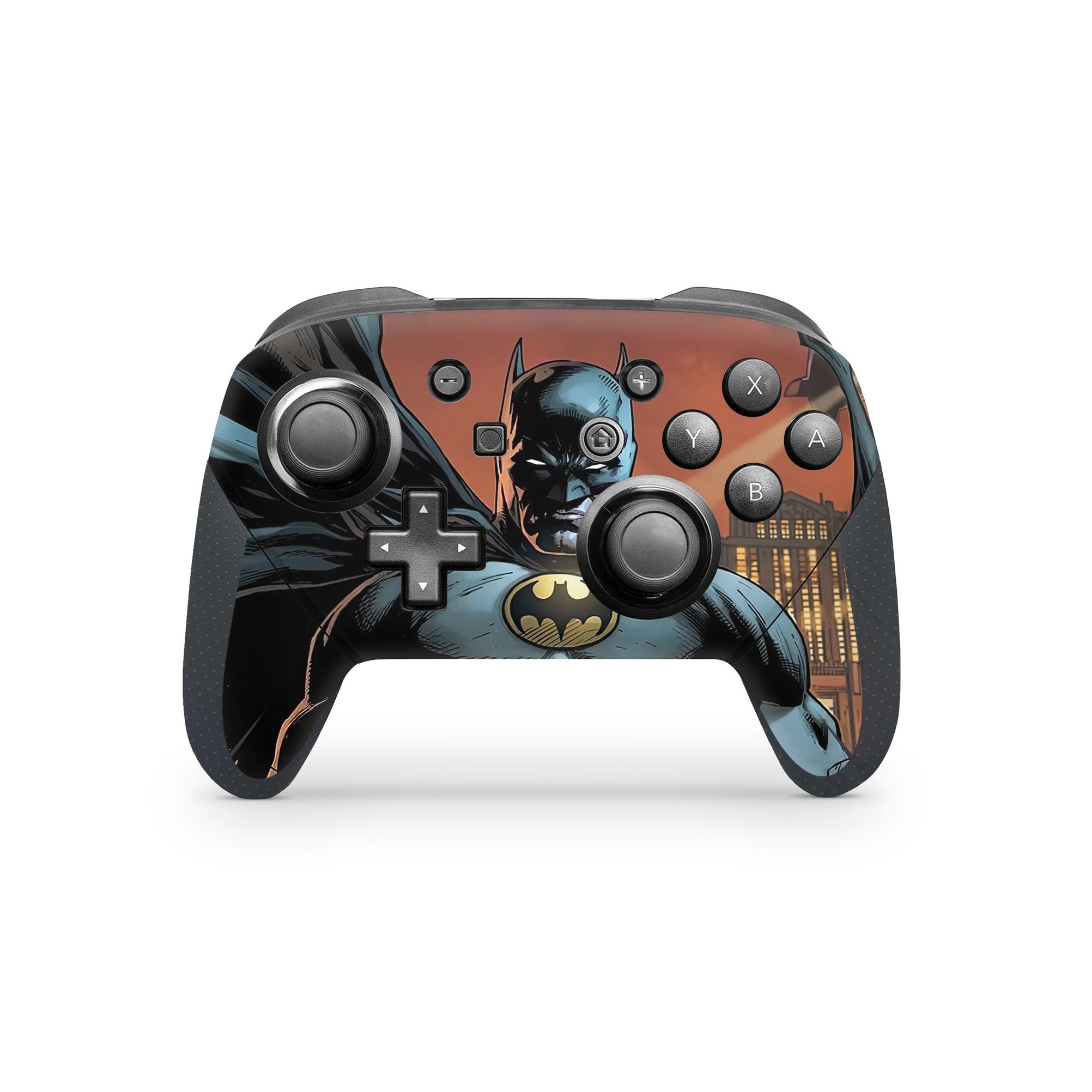 A video game skin featuring a Midnight Vigilante 9 design for the Nintendo Switch Pro Controller.