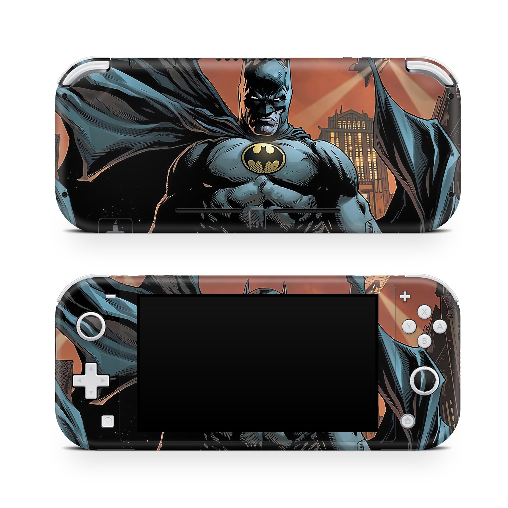 A video game skin featuring a Midnight Vigilante 9 design for the Nintendo Switch Lite.