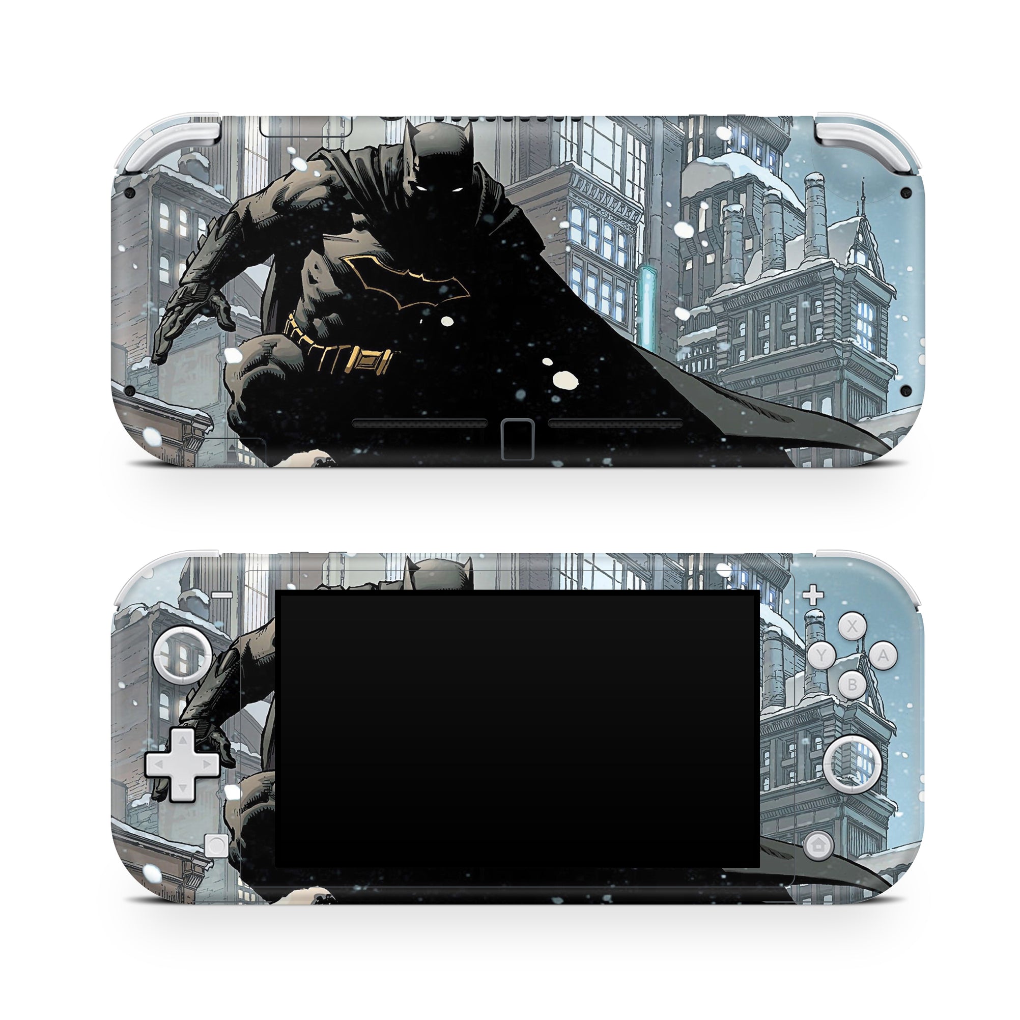 A video game skin featuring a Midnight Vigilante 11 design for the Nintendo Switch Lite.