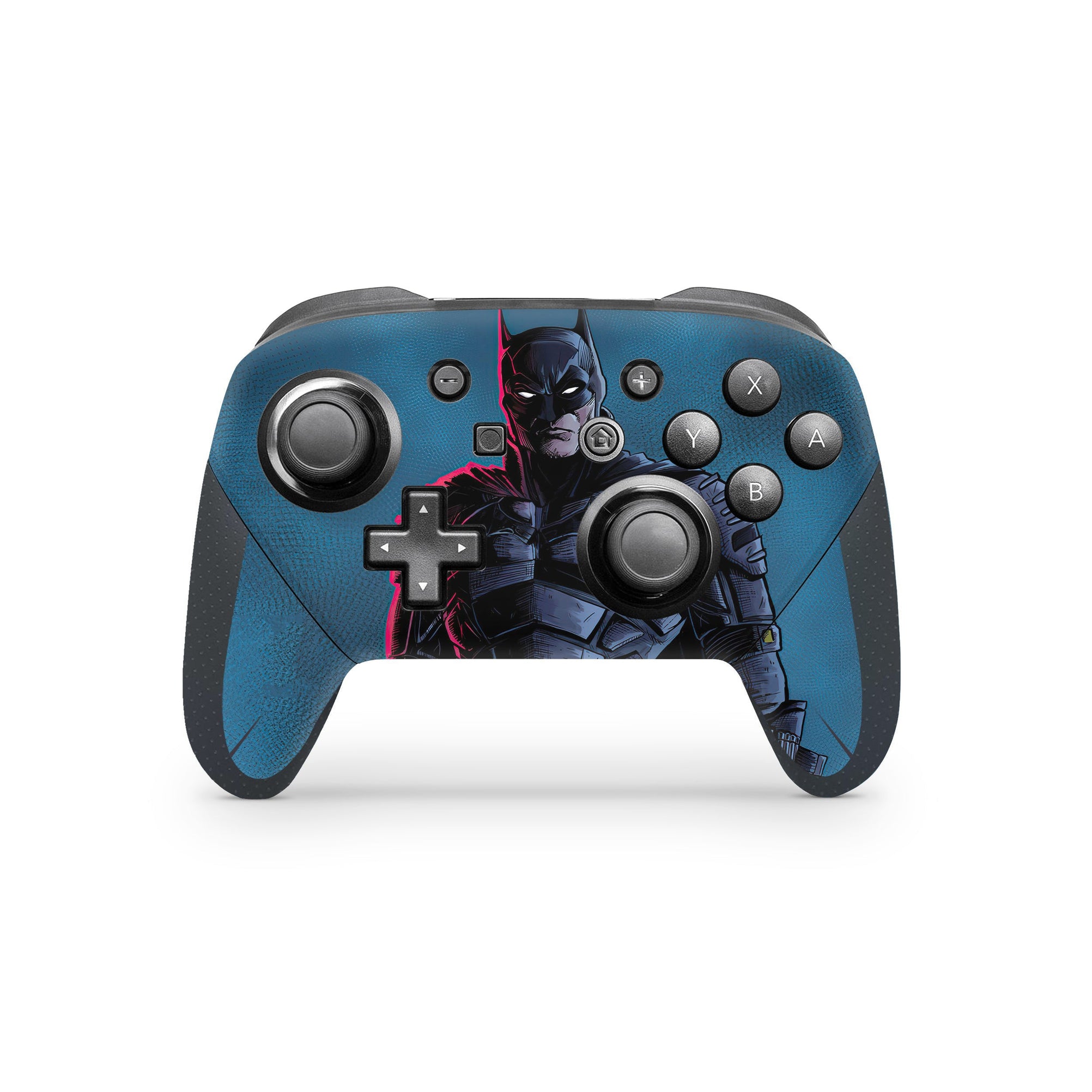 A video game skin featuring a Midnight Vigilante 14 design for the Nintendo Switch Pro Controller.