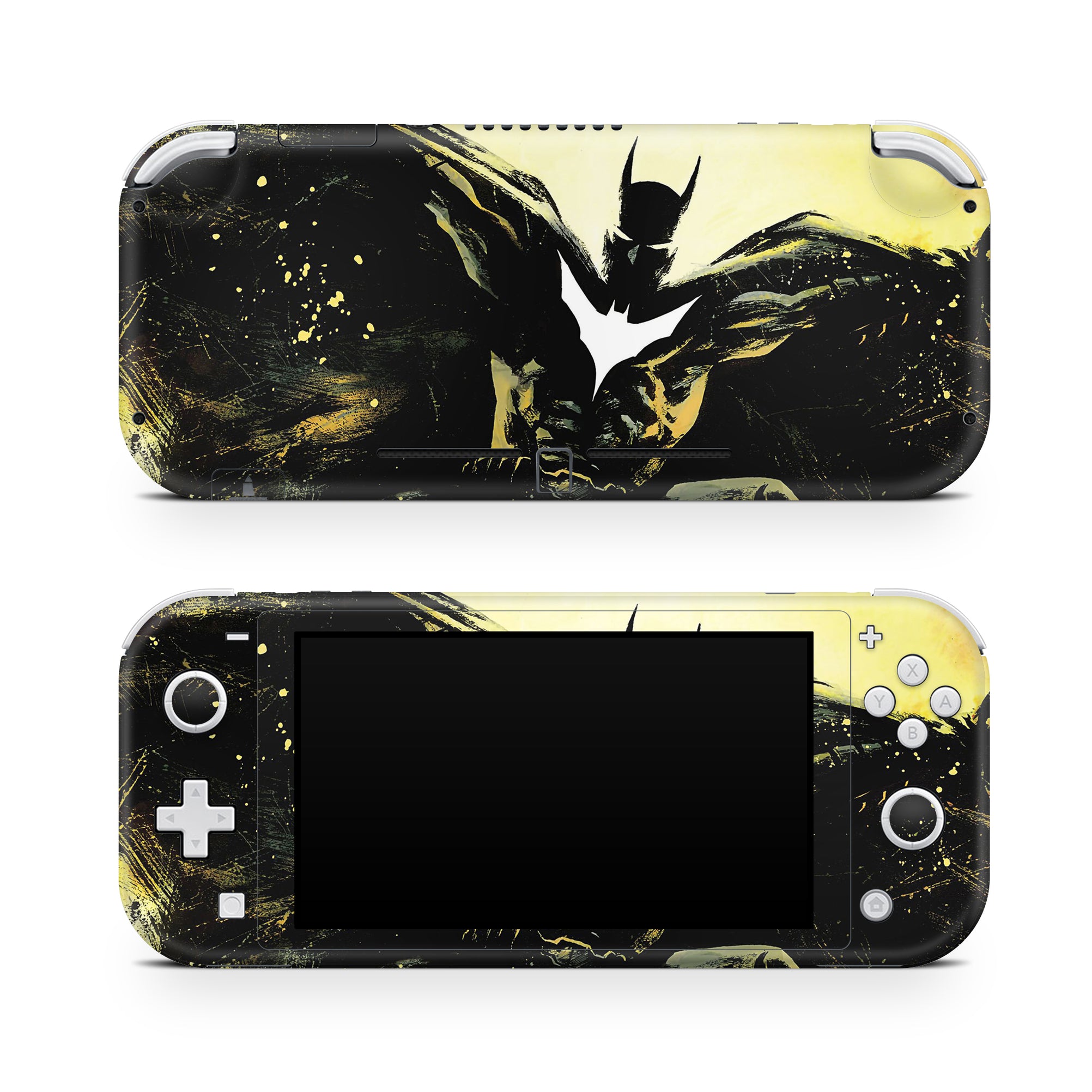 A video game skin featuring a Midnight Vigilante 15 design for the Nintendo Switch Lite.