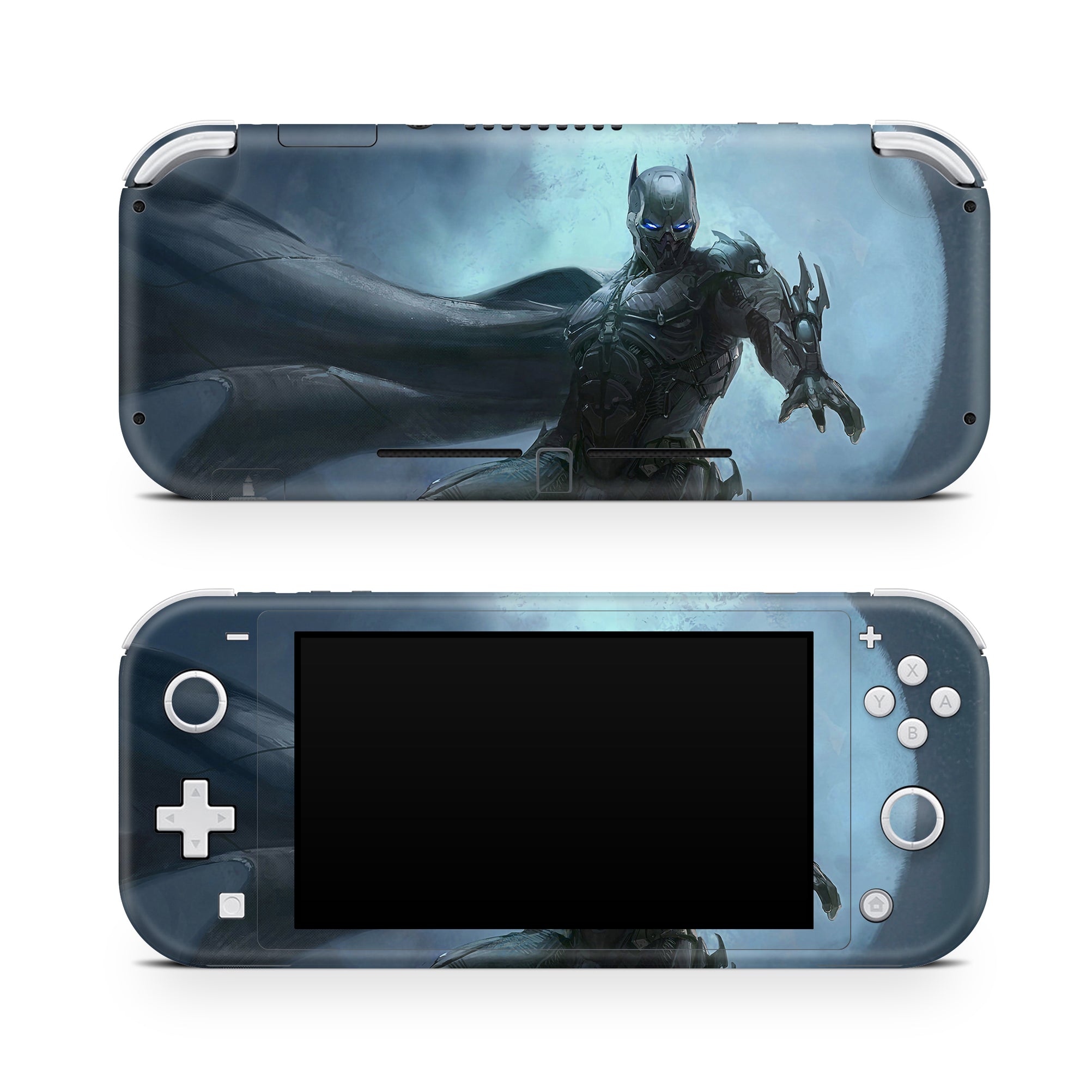 A video game skin featuring a Midnight Vigilante 16 design for the Nintendo Switch Lite.