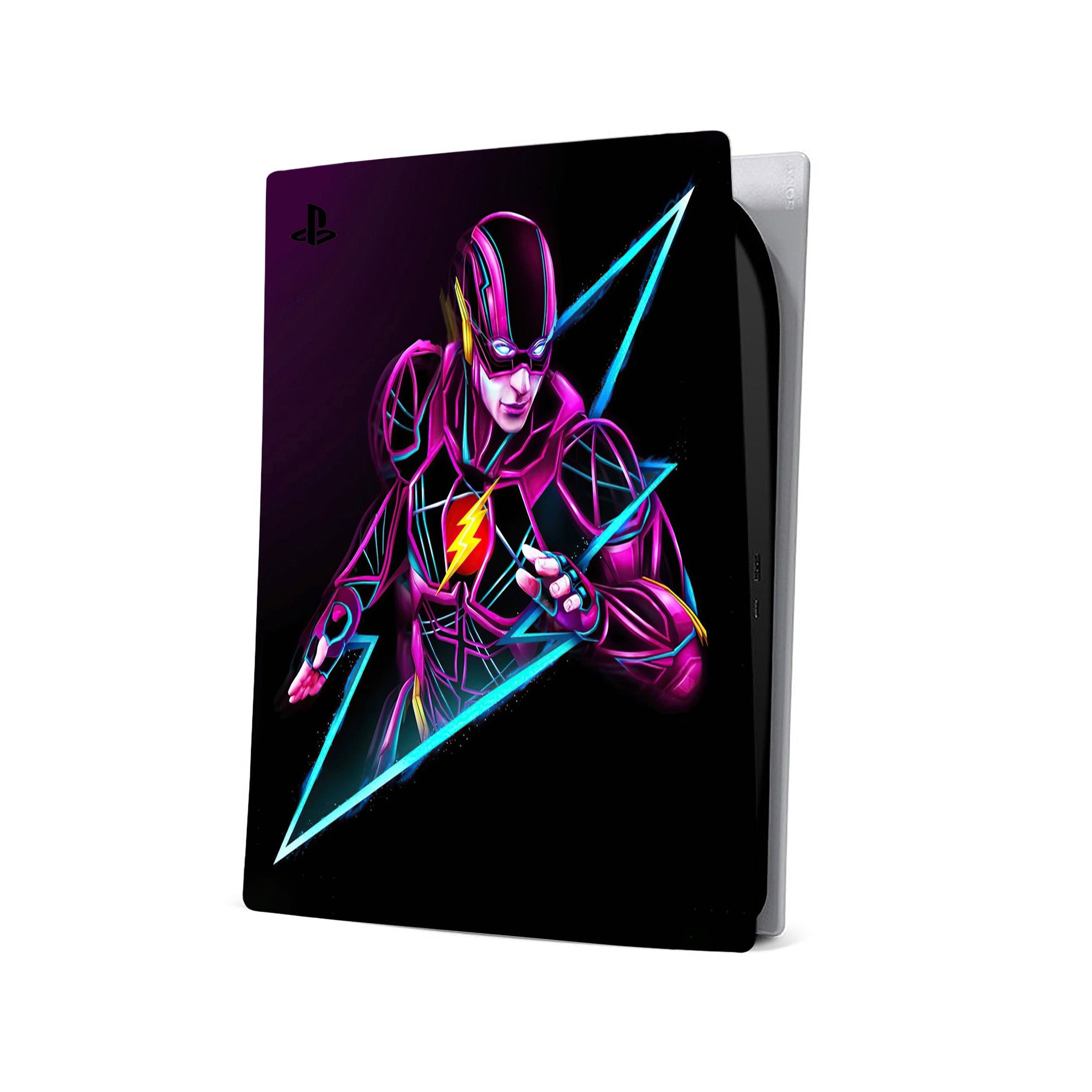 A video game skin featuring a Red Velocity 7 design for the PS5 Digital.