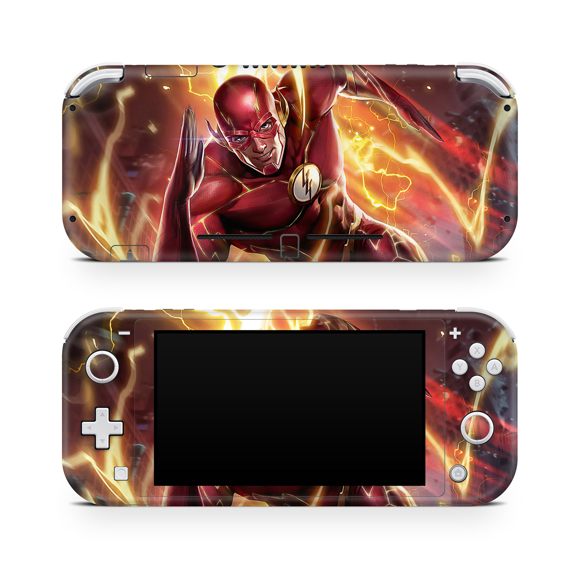 A video game skin featuring a Red Velocity 8 design for the Nintendo Switch Lite.