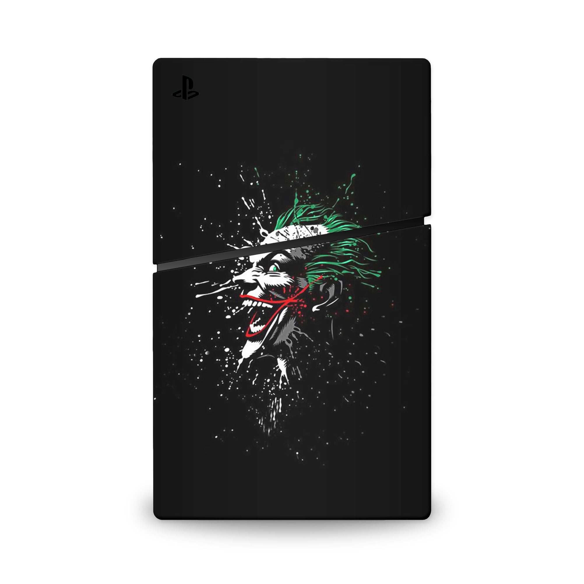 A video game skin featuring a Chaotic Clown King of Crime 12 design for the PS5 Slim Digital.