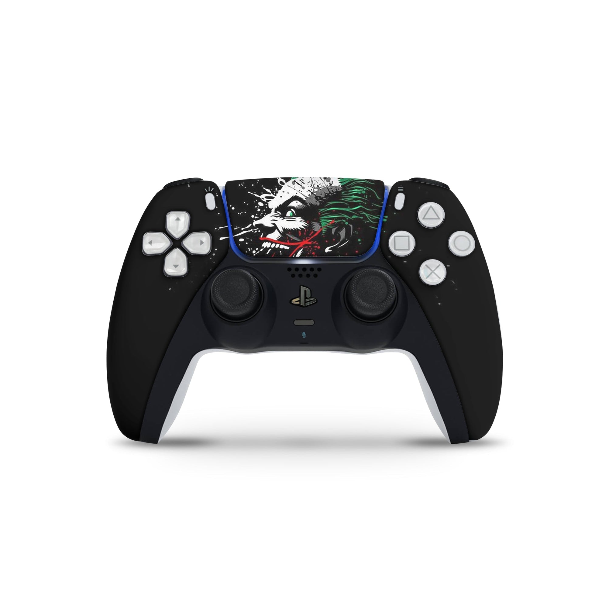 A video game skin featuring a Chaotic Clown King of Crime 12 design for the PS5 Controller.