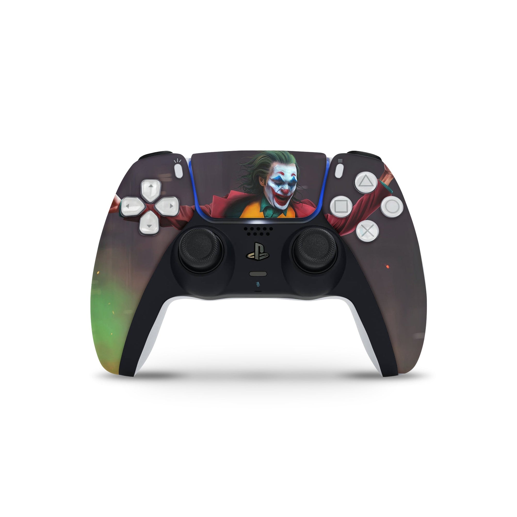 A video game skin featuring a Chaotic Clown King of Crime 13 design for the PS5 Controller.