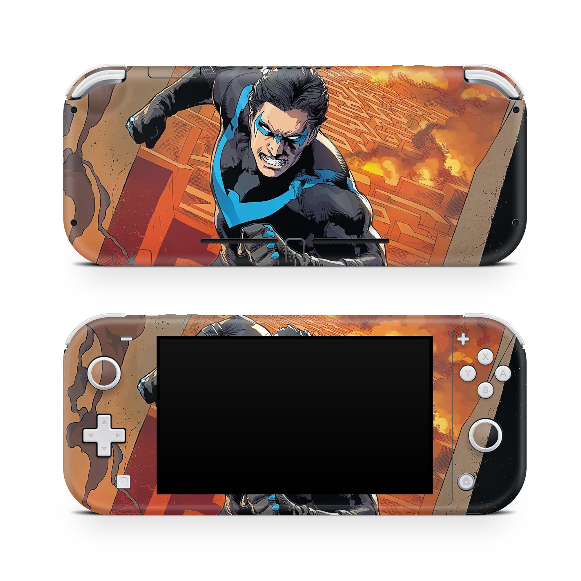 A video game skin featuring a Dynamic Defender 1 design for the Nintendo Switch Lite.