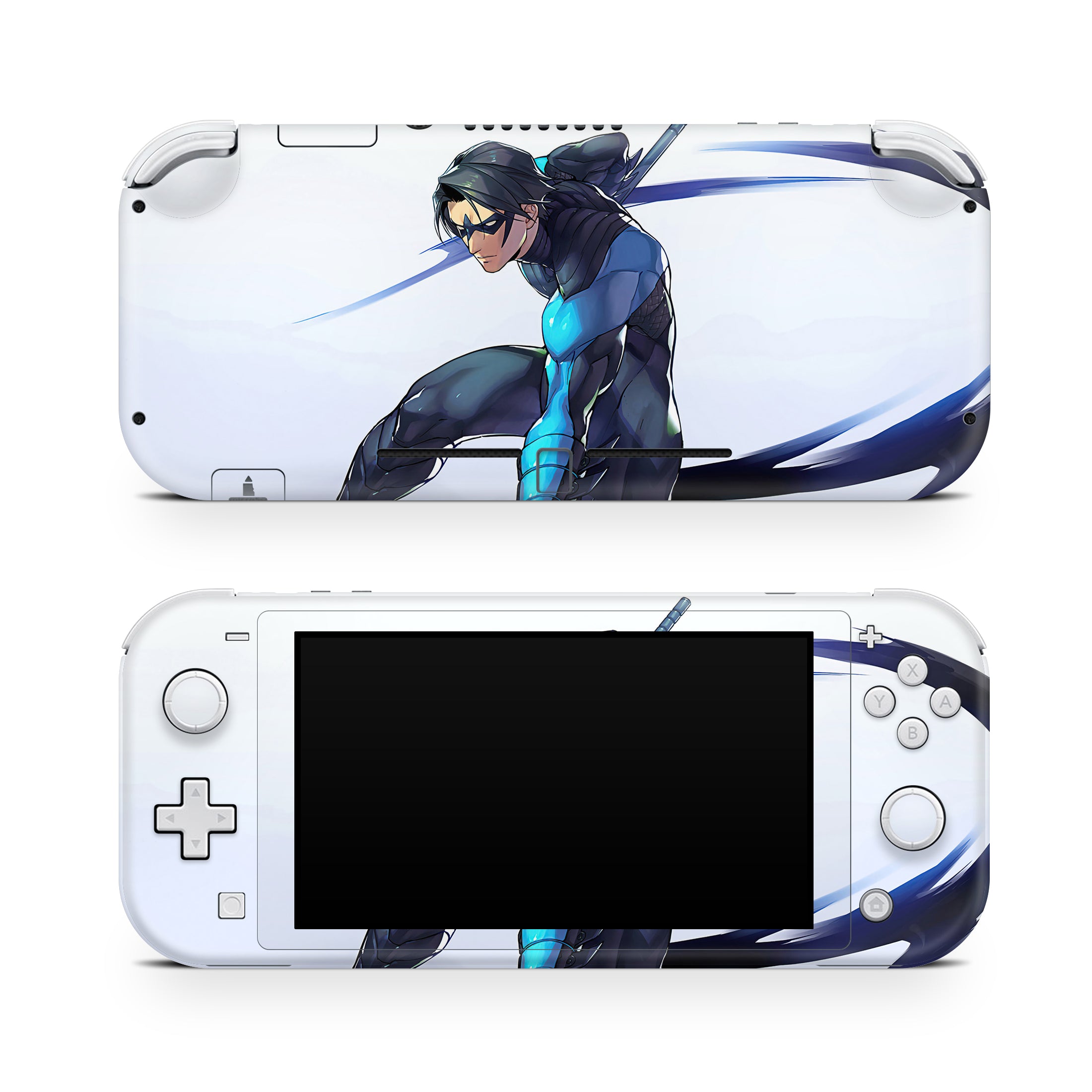 A video game skin featuring a Dynamic Defender 2 design for the Nintendo Switch Lite.