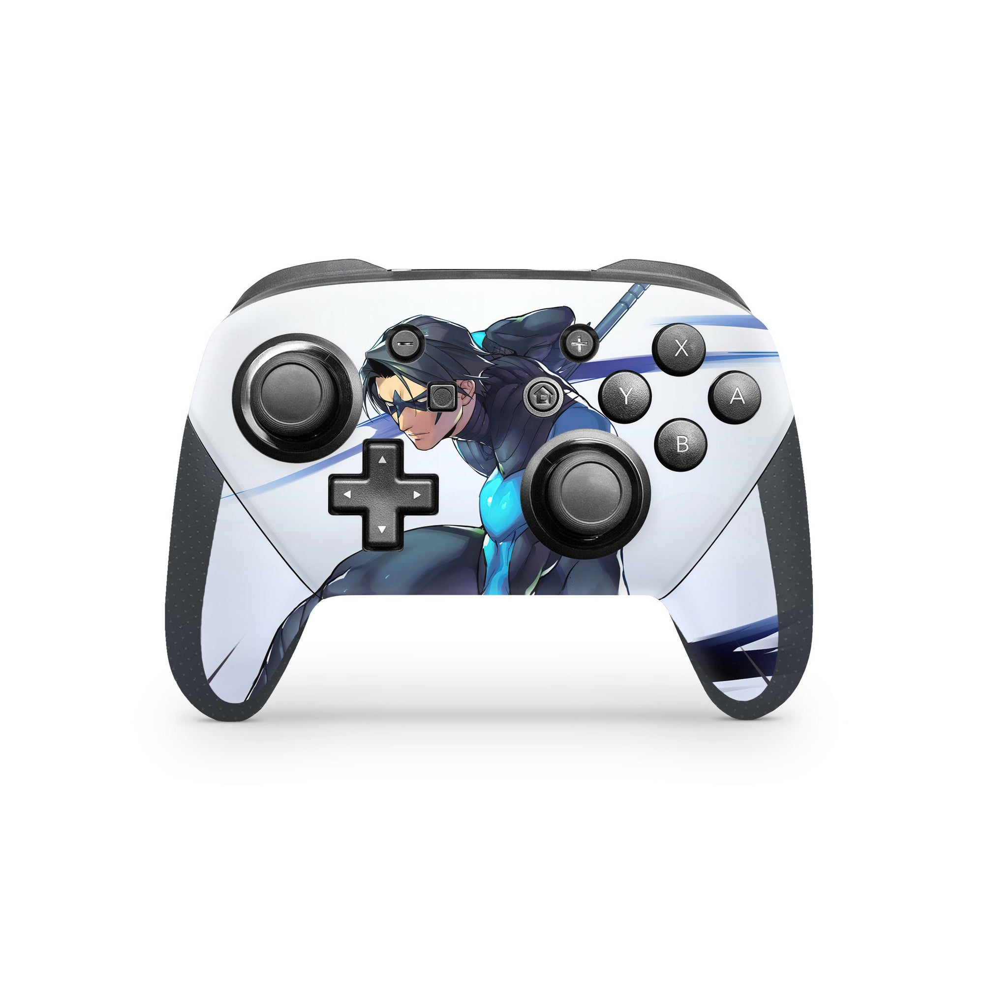 A video game skin featuring a Dynamic Defender 2 design for the Nintendo Switch Pro Controller.