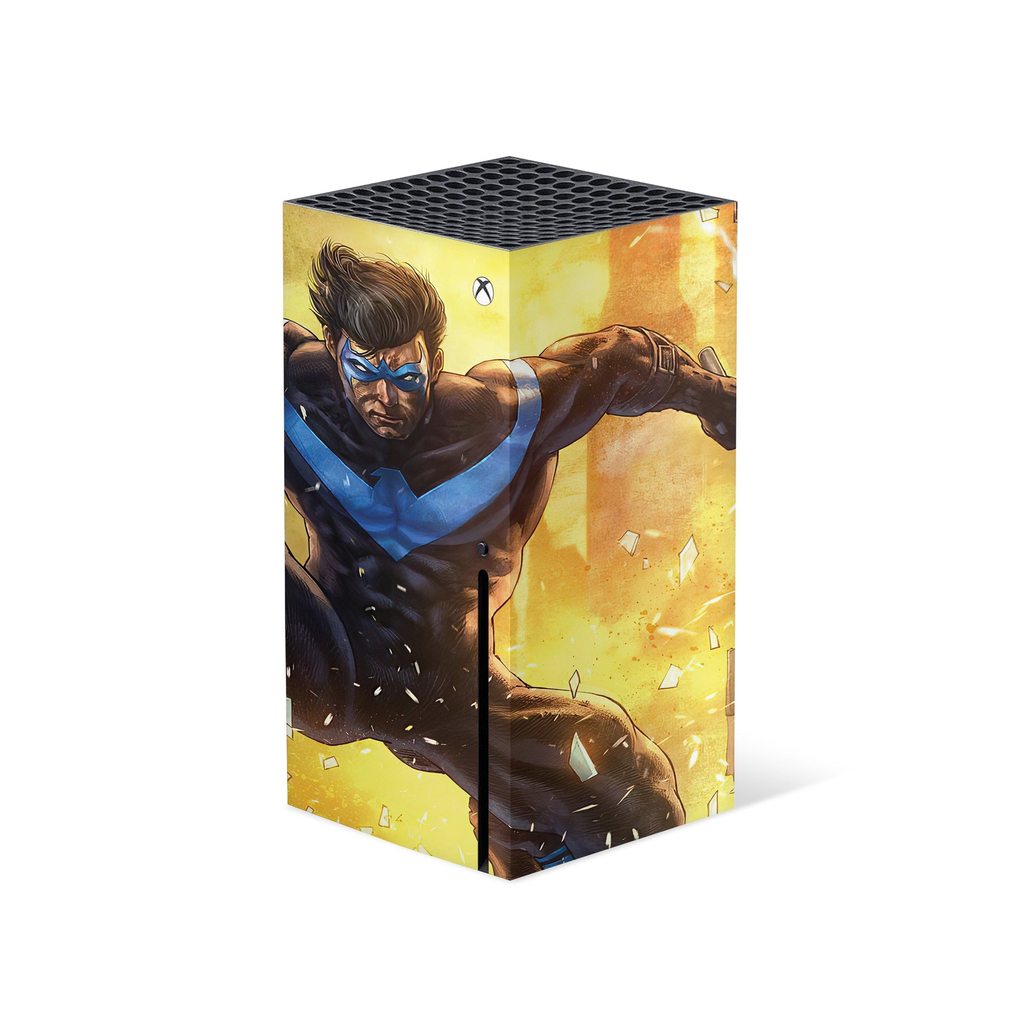 A video game skin featuring a Dynamic Defender 3 design for the Xbox Series X.