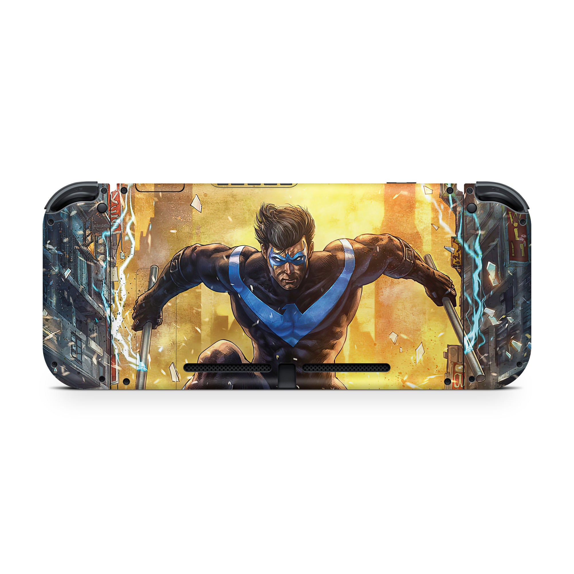 A video game skin featuring a Dynamic Defender 3 design for the Nintendo Switch.