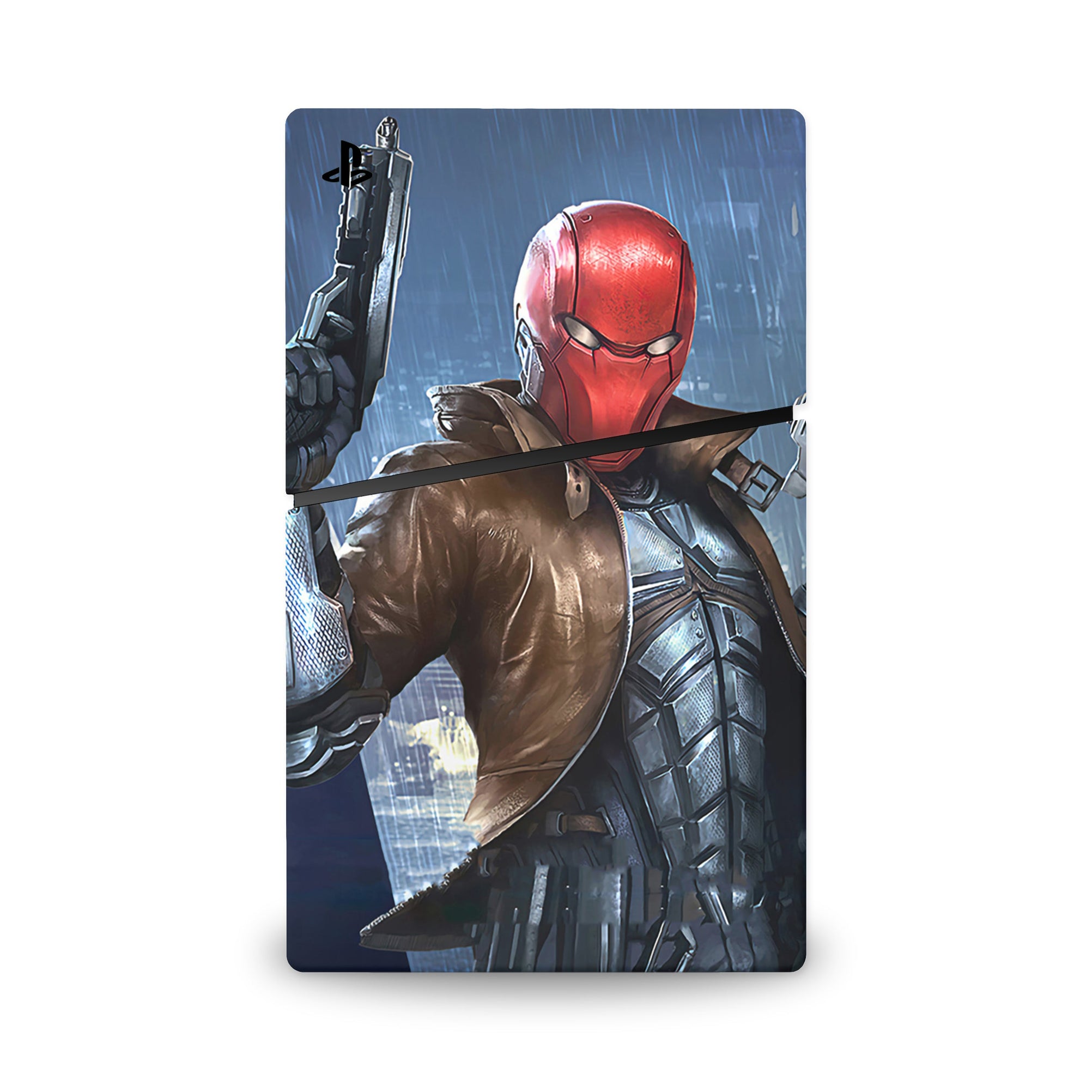 A video game skin featuring a Vigilante Enforcer 3 design for the PS5 Slim Digital.