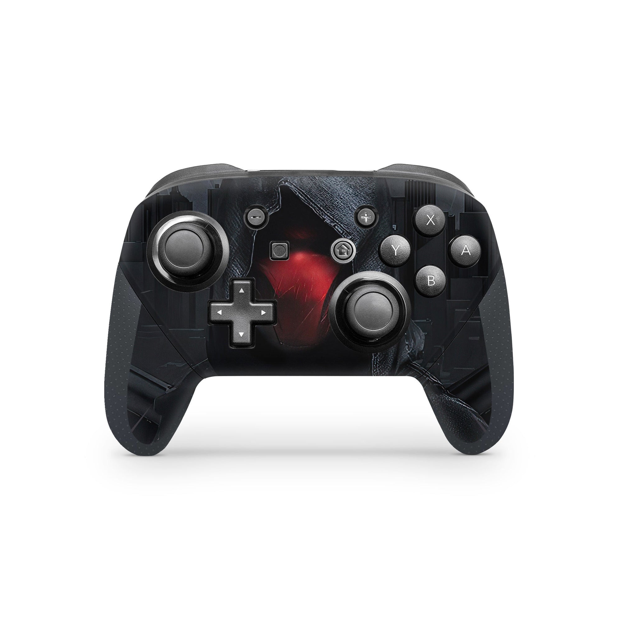 A video game skin featuring a Vigilante Enforcer 5 design for the Nintendo Switch Pro Controller.