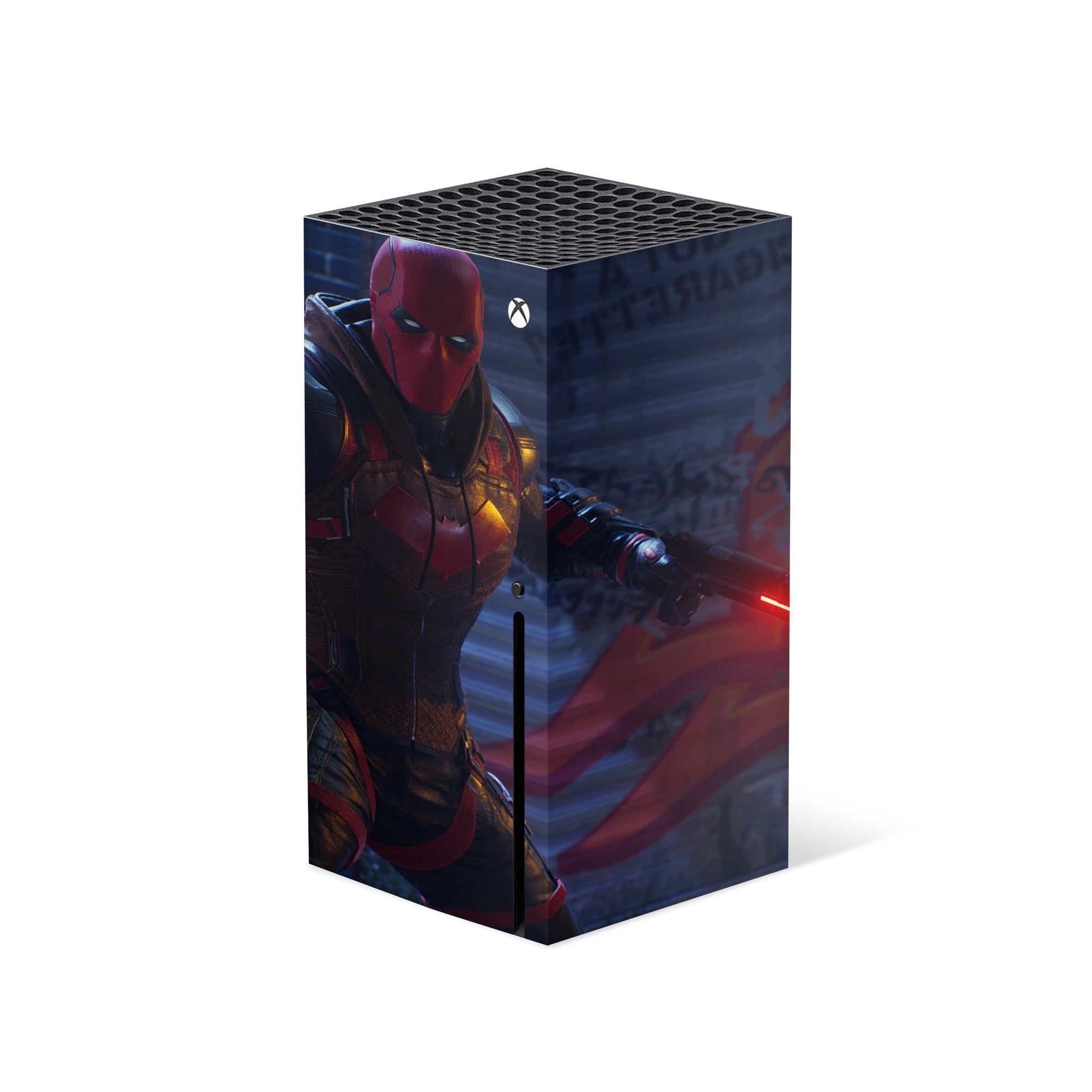 A video game skin featuring a Vigilante Enforcer 6 design for the Xbox Series X.