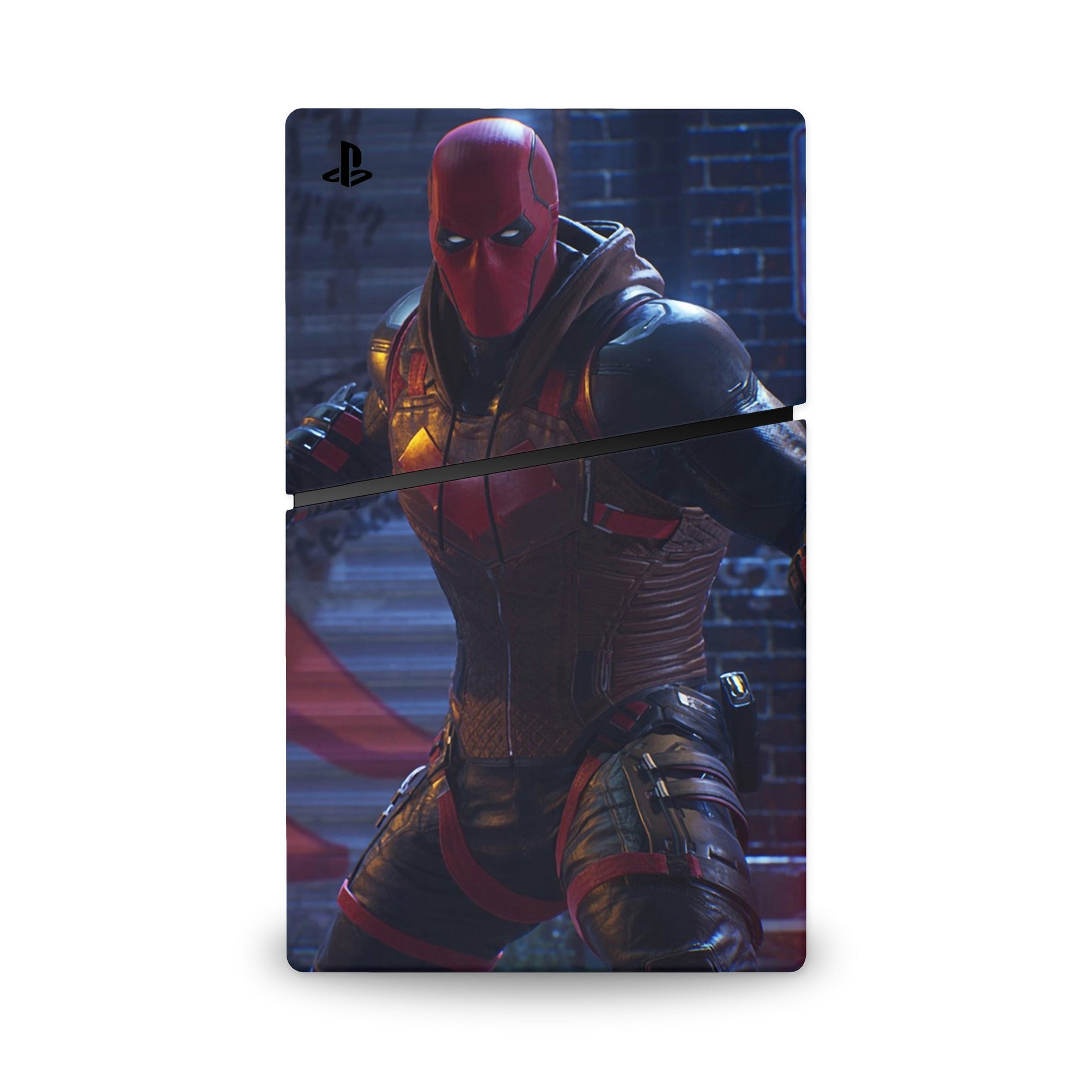 A video game skin featuring a Vigilante Enforcer 6 design for the PS5 Slim Digital.