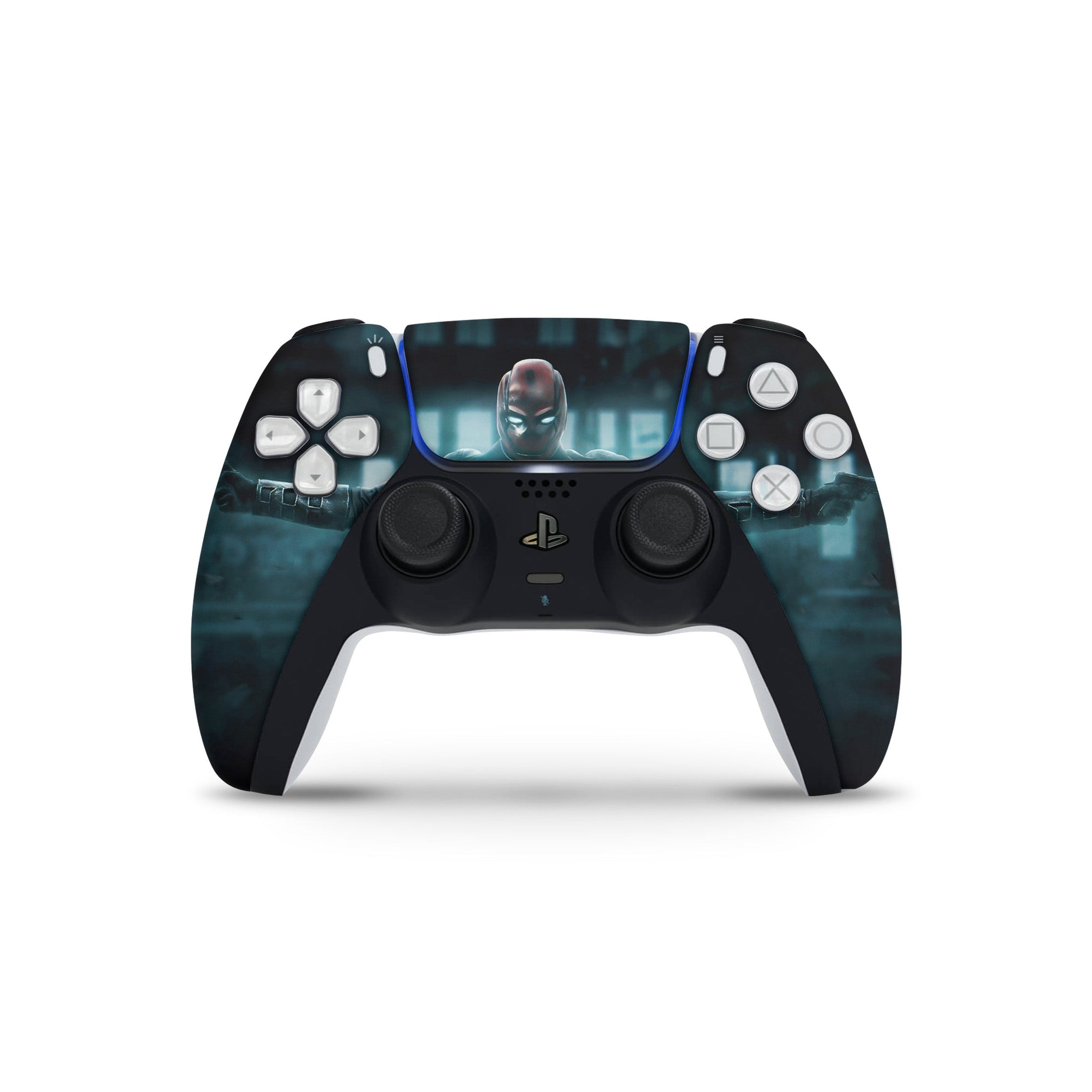 A video game skin featuring a Vigilante Enforcer 7 design for the PS5 Controller.