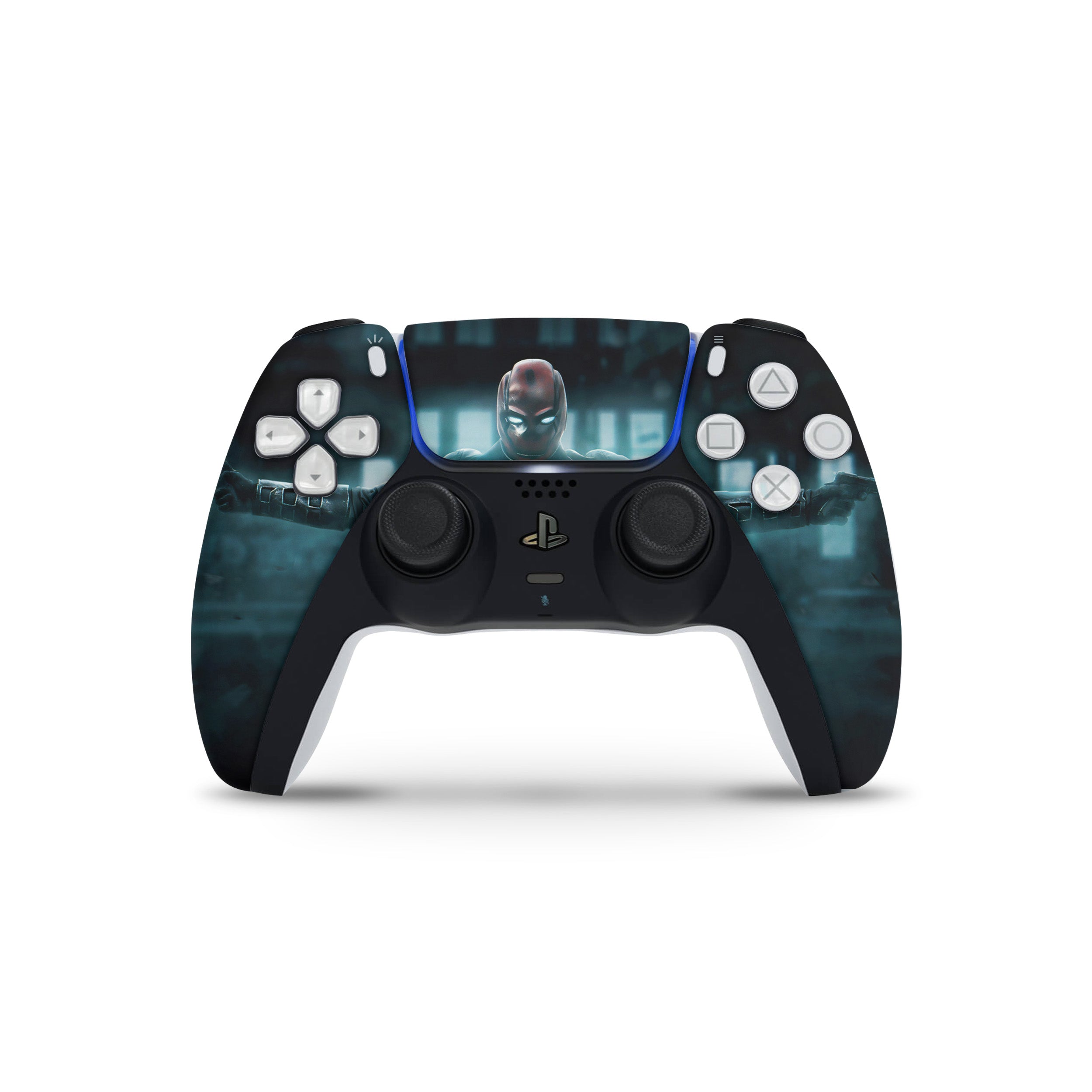 A video game skin featuring a Vigilante Enforcer 7 design for the PS5 Controller.