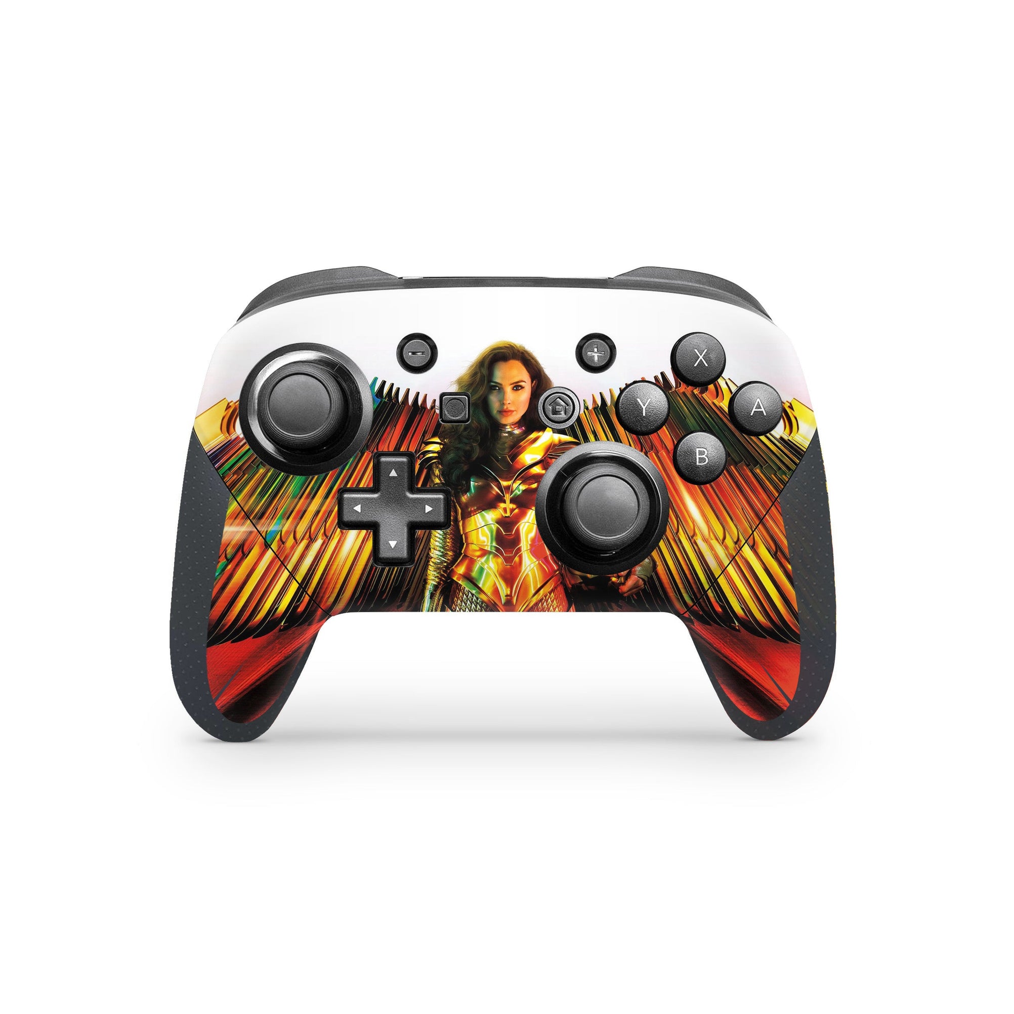 A video game skin featuring a Amazonian Warrior 6 design for the Nintendo Switch Pro Controller.