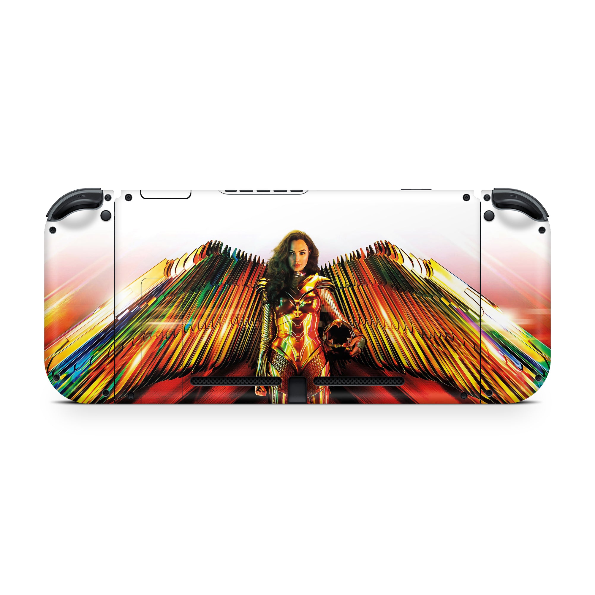 A video game skin featuring a Amazonian Warrior 6 design for the Nintendo Switch OLED.