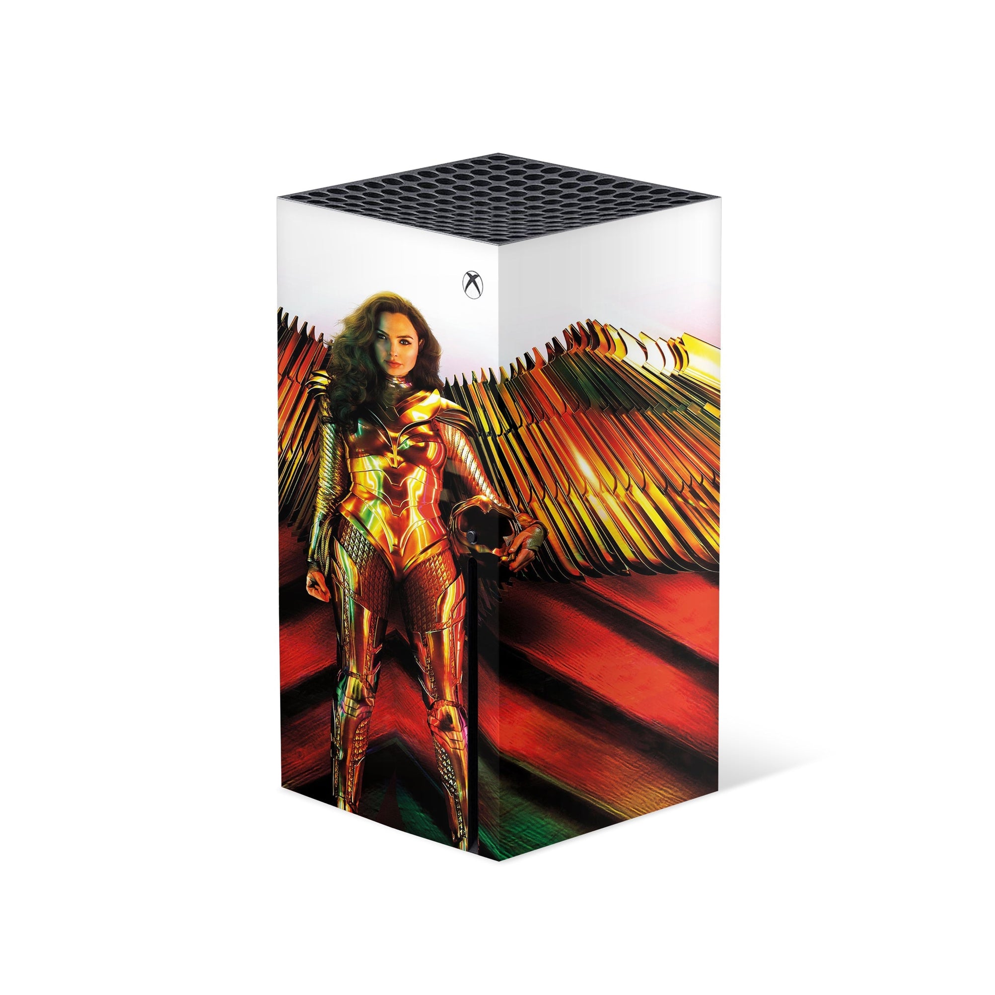 A video game skin featuring a Amazonian Warrior 6 design for the Xbox Series X.