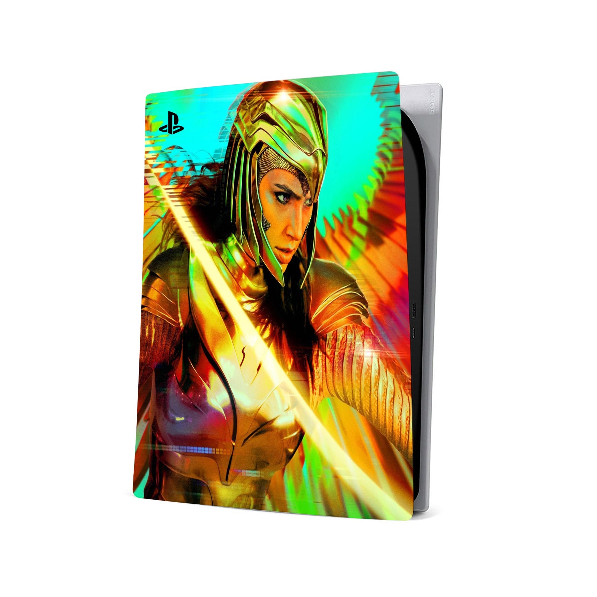 A video game skin featuring a Amazonian Warrior 7 design for the PS5 Digital.