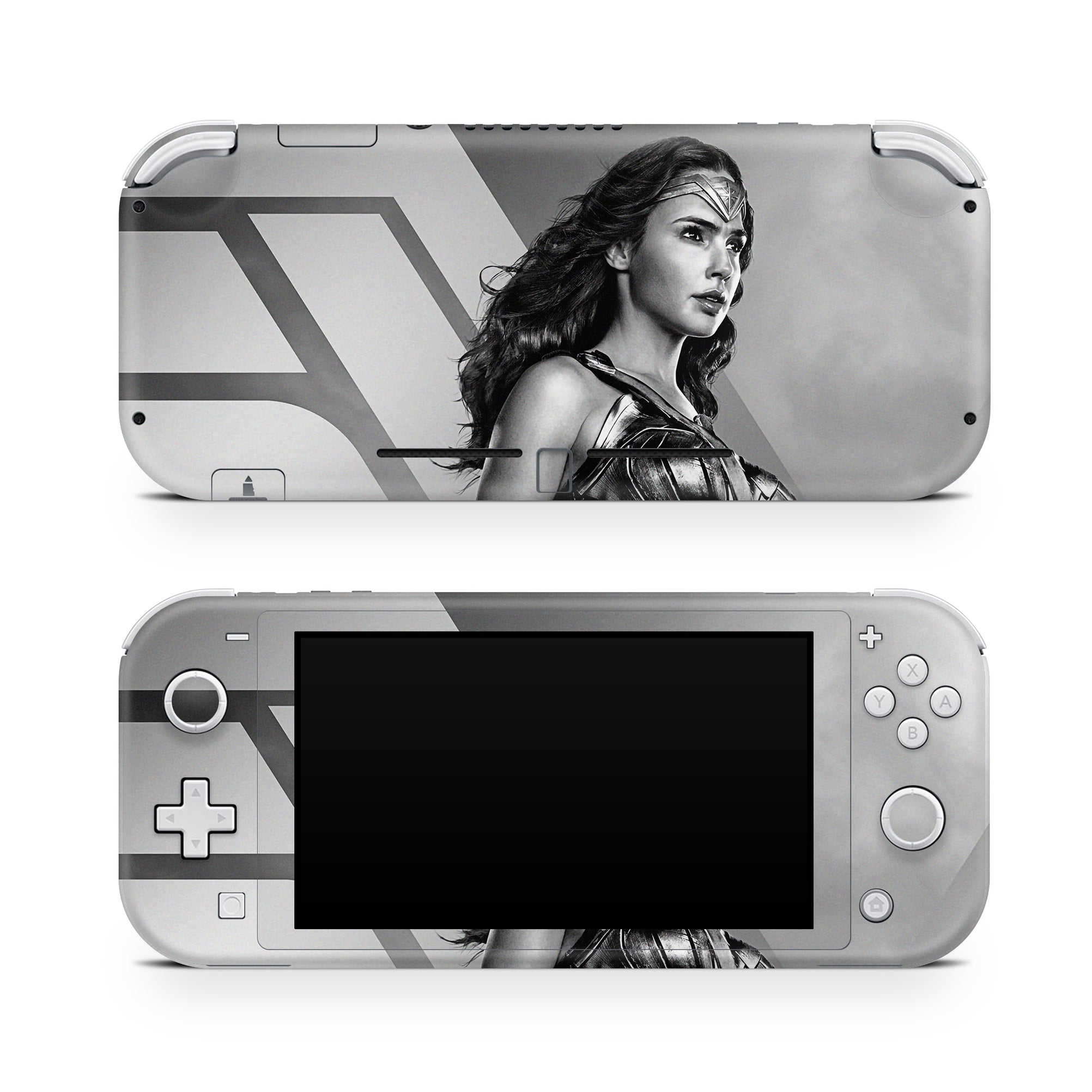 A video game skin featuring a Amazonian Warrior 8 design for the Nintendo Switch Lite.