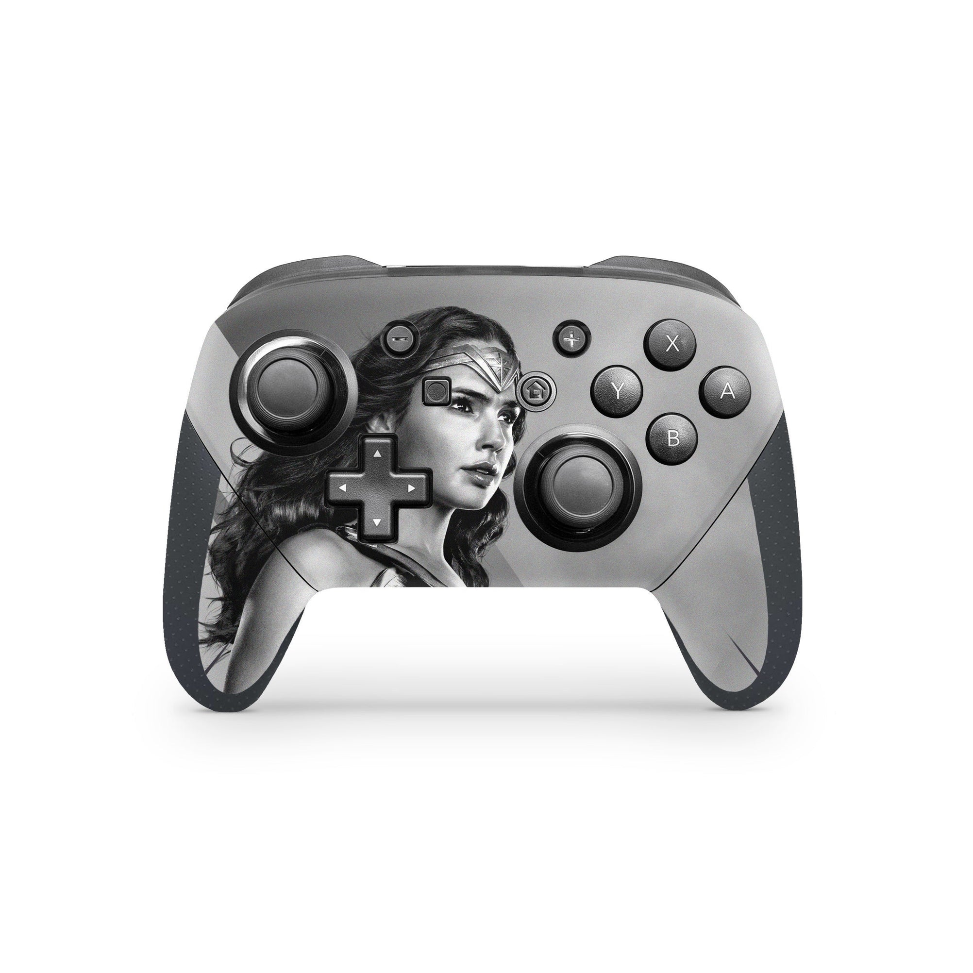 A video game skin featuring a Amazonian Warrior 8 design for the Nintendo Switch Pro Controller.