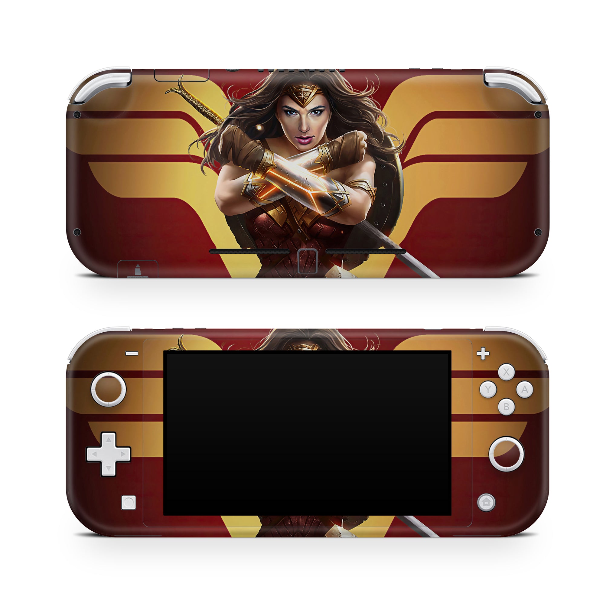 A video game skin featuring a Amazonian Warrior 11 design for the Nintendo Switch Lite.