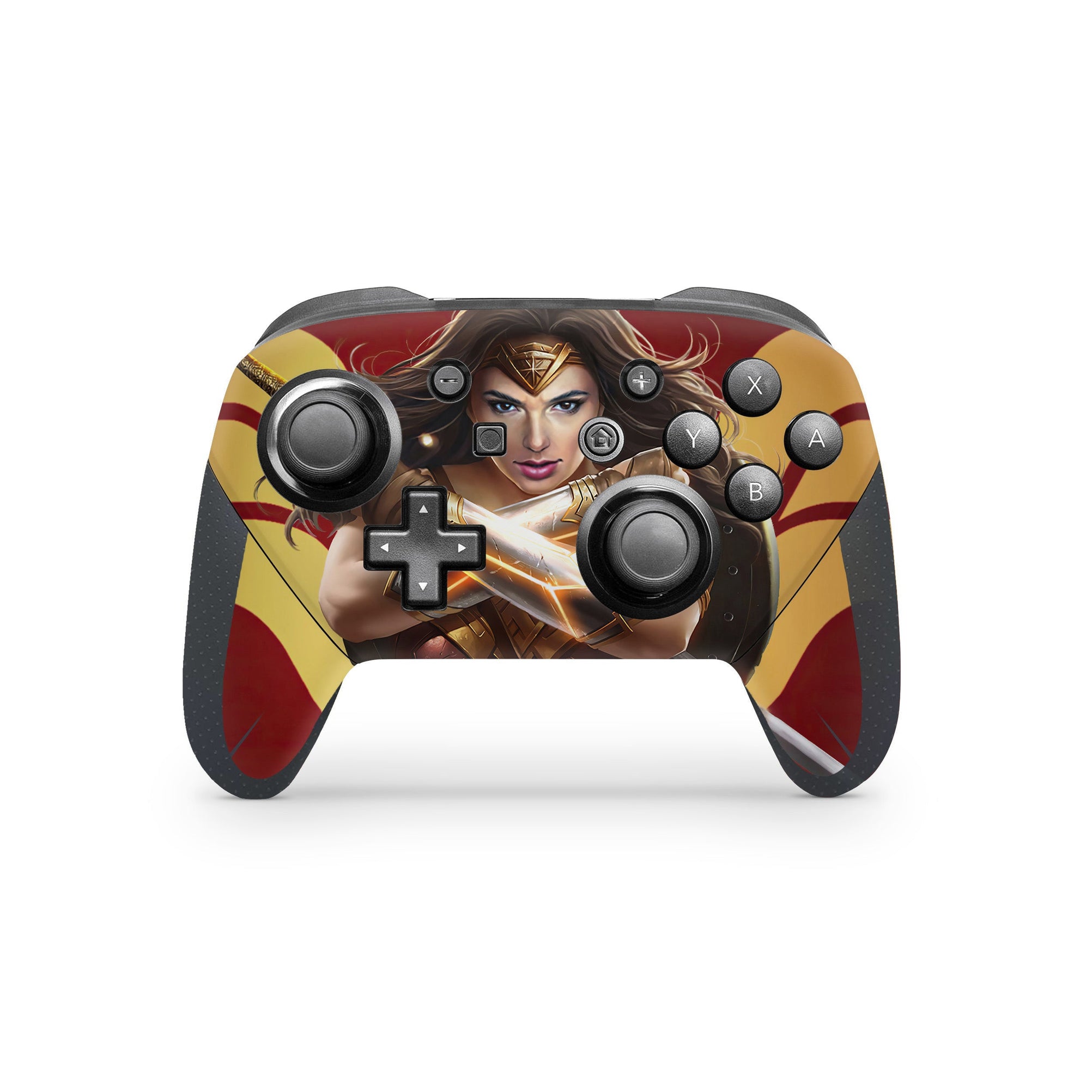 A video game skin featuring a Amazonian Warrior 11 design for the Nintendo Switch Pro Controller.