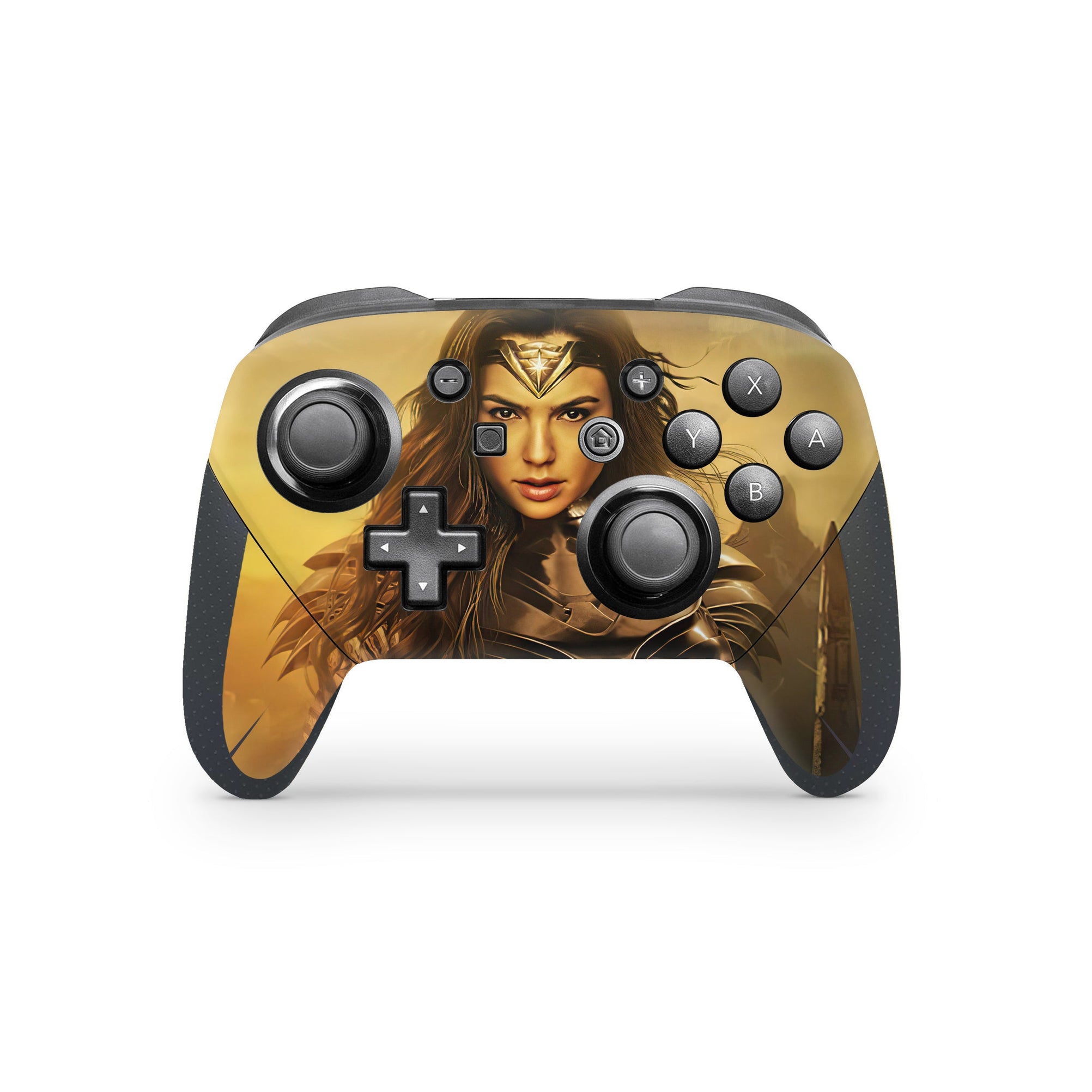 A video game skin featuring a Amazonian Warrior 12 design for the Nintendo Switch Pro Controller.