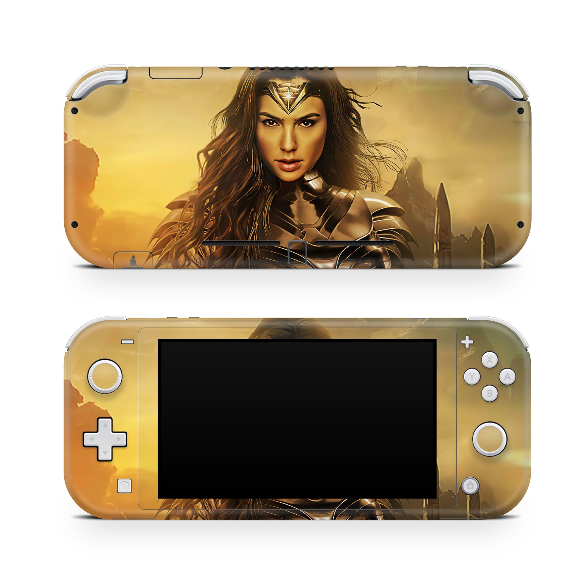 A video game skin featuring a Amazonian Warrior 12 design for the Nintendo Switch Lite.