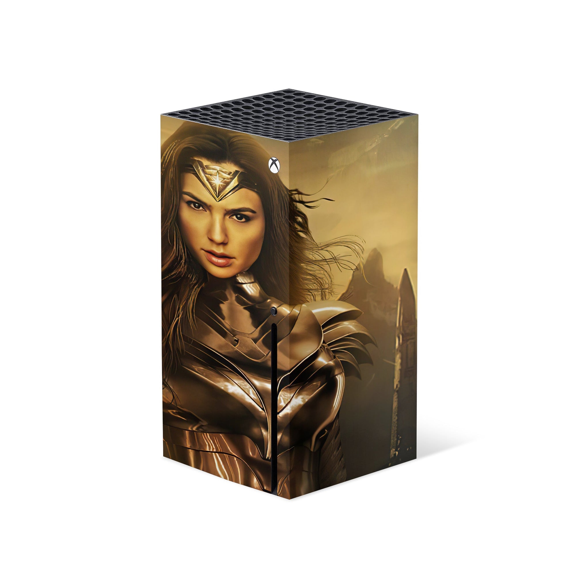 A video game skin featuring a Amazonian Warrior 12 design for the Xbox Series X.