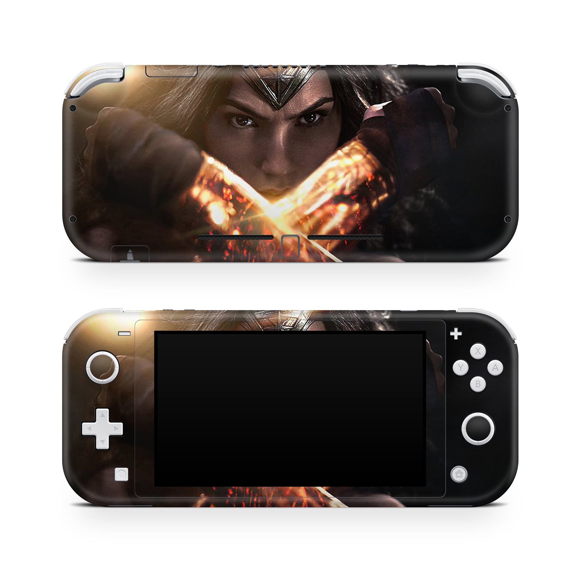 A video game skin featuring a Amazonian Warrior 14 design for the Nintendo Switch Lite.