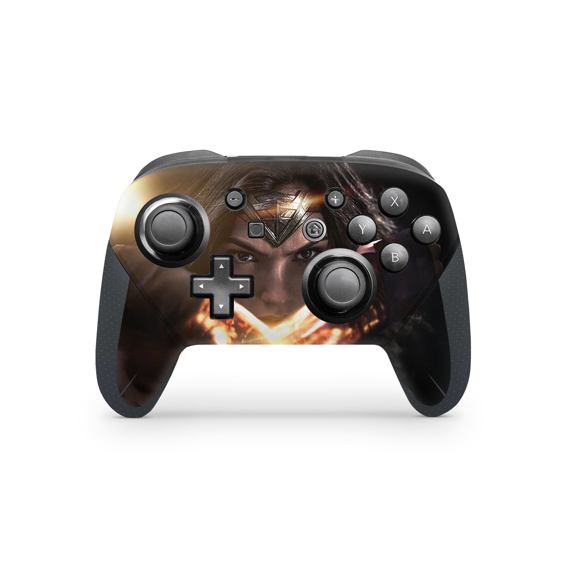 A video game skin featuring a Amazonian Warrior 14 design for the Nintendo Switch Pro Controller.