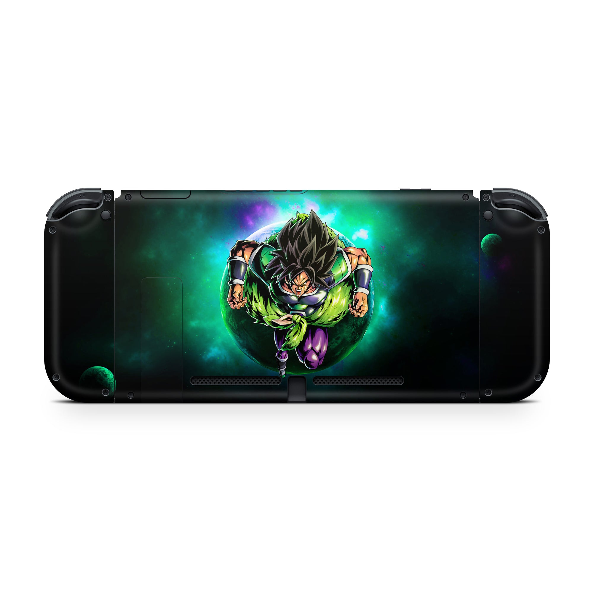 A video game skin featuring a Legendary Warrior of Power 3 design for the Nintendo Switch OLED.