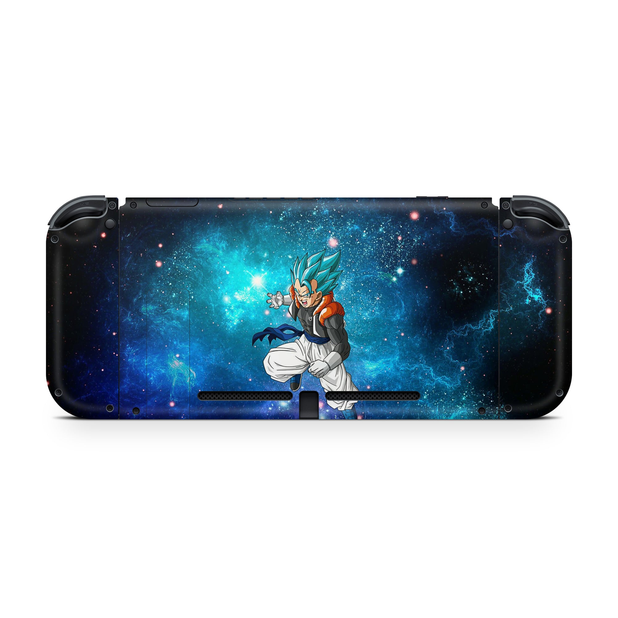 A video game skin featuring a Fusion Warrior 1 design for the Nintendo Switch OLED.