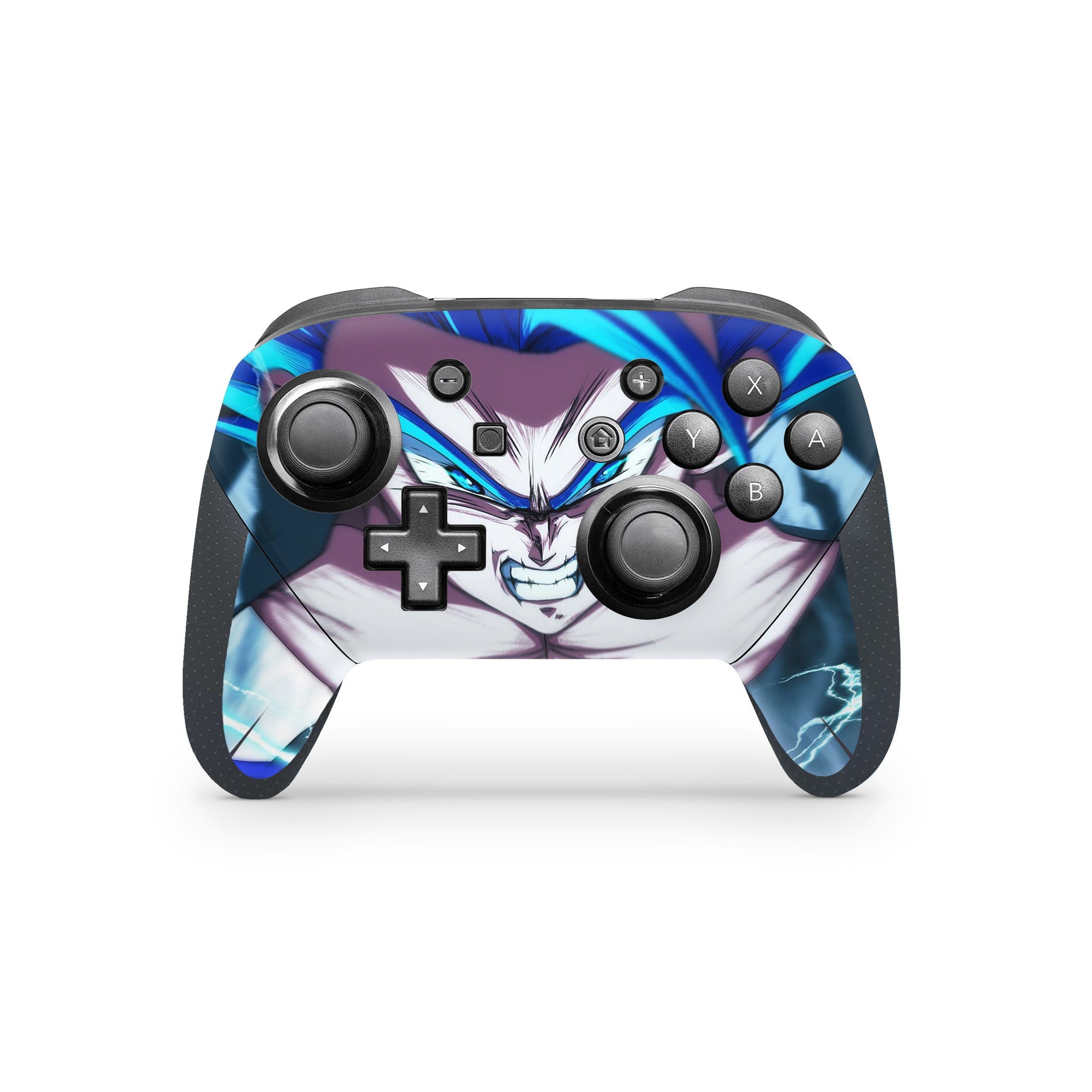 A video game skin featuring a Fusion Warrior 2 design for the Nintendo Switch Pro Controller.