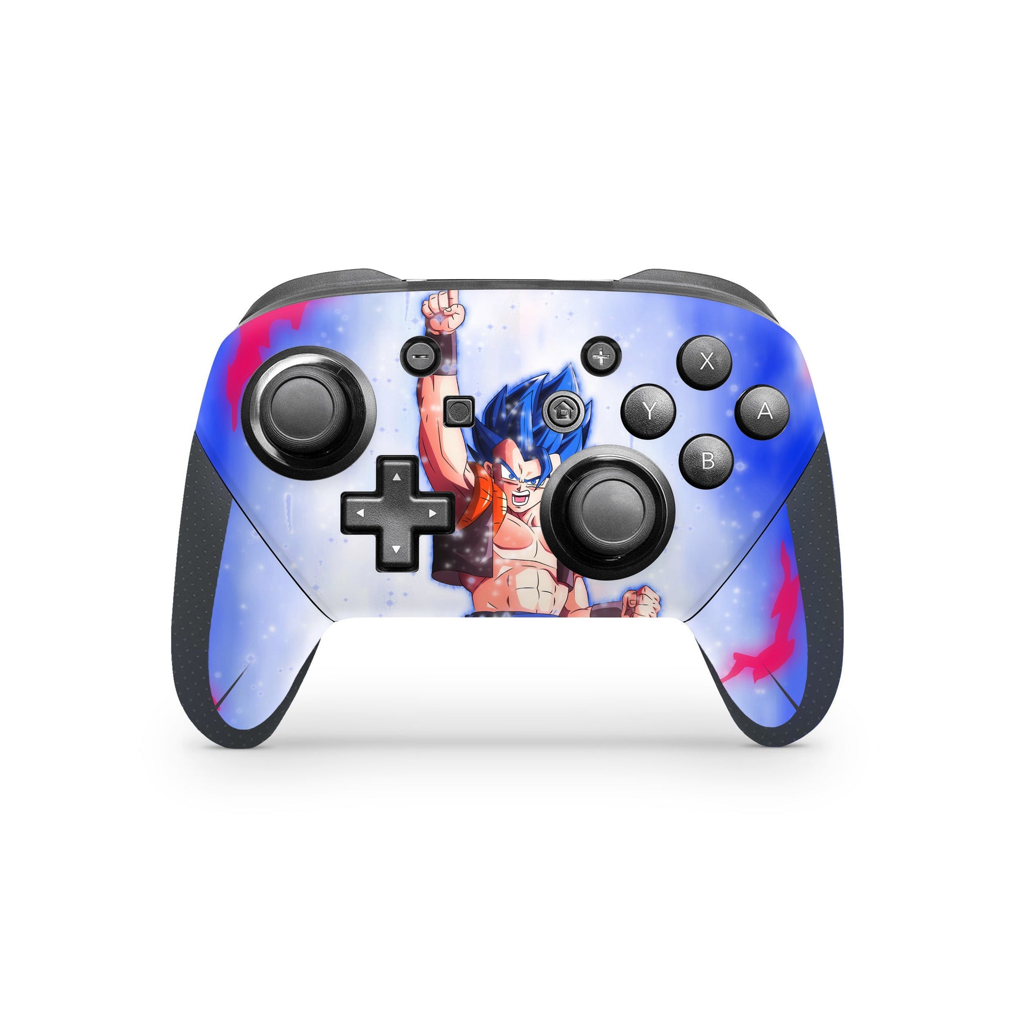 A video game skin featuring a Fusion Warrior 5 design for the Nintendo Switch Pro Controller.