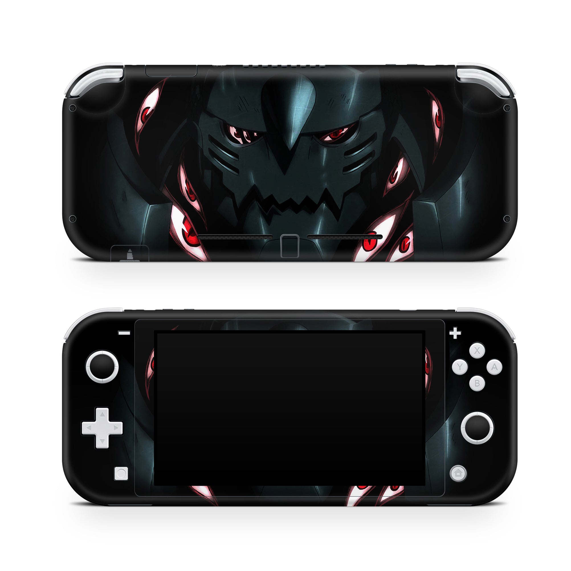 A video game skin featuring a Armored Alchemist 1 design for the Nintendo Switch Lite.