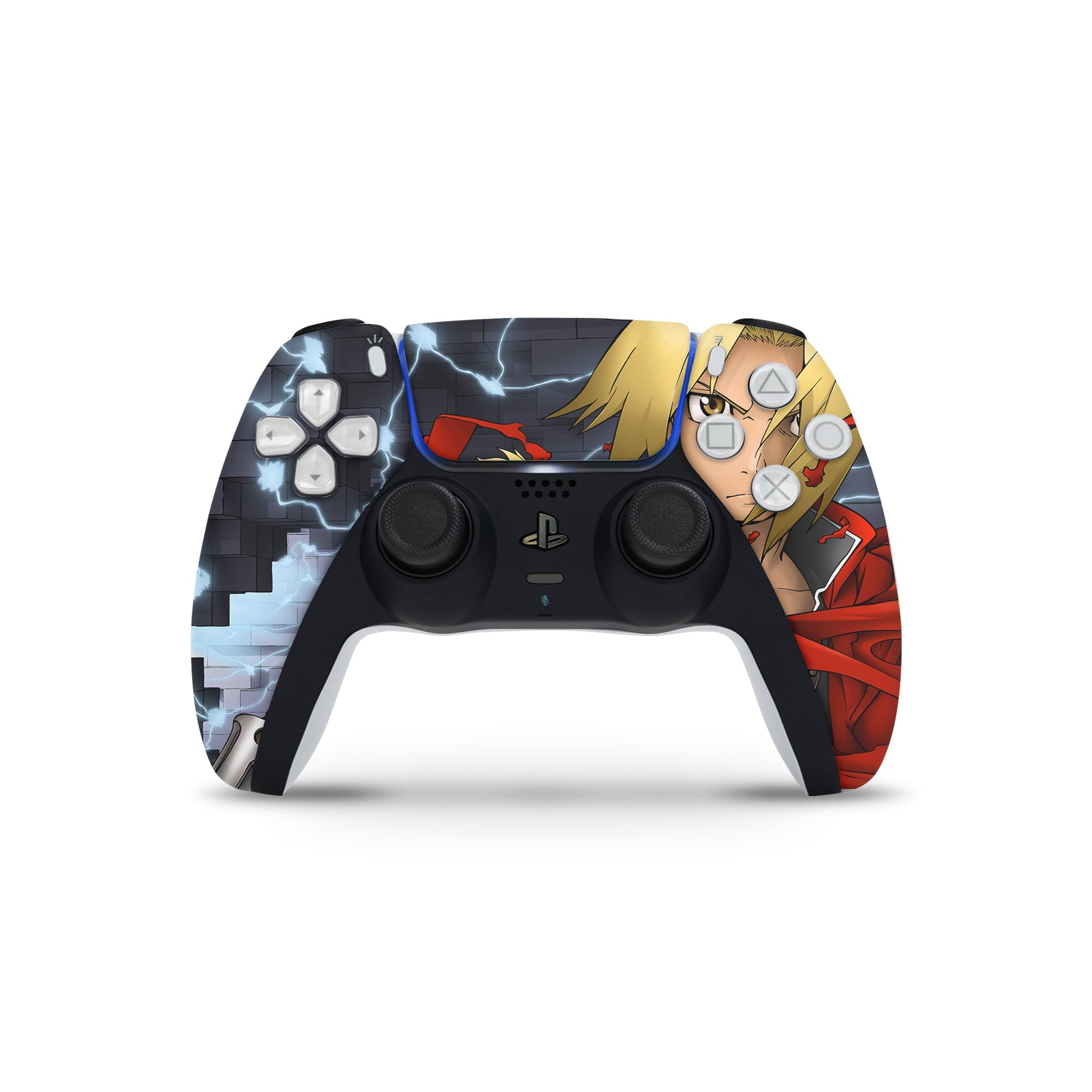 A video game skin featuring a Alchemical Warrior 3 design for the PS5 Controller.