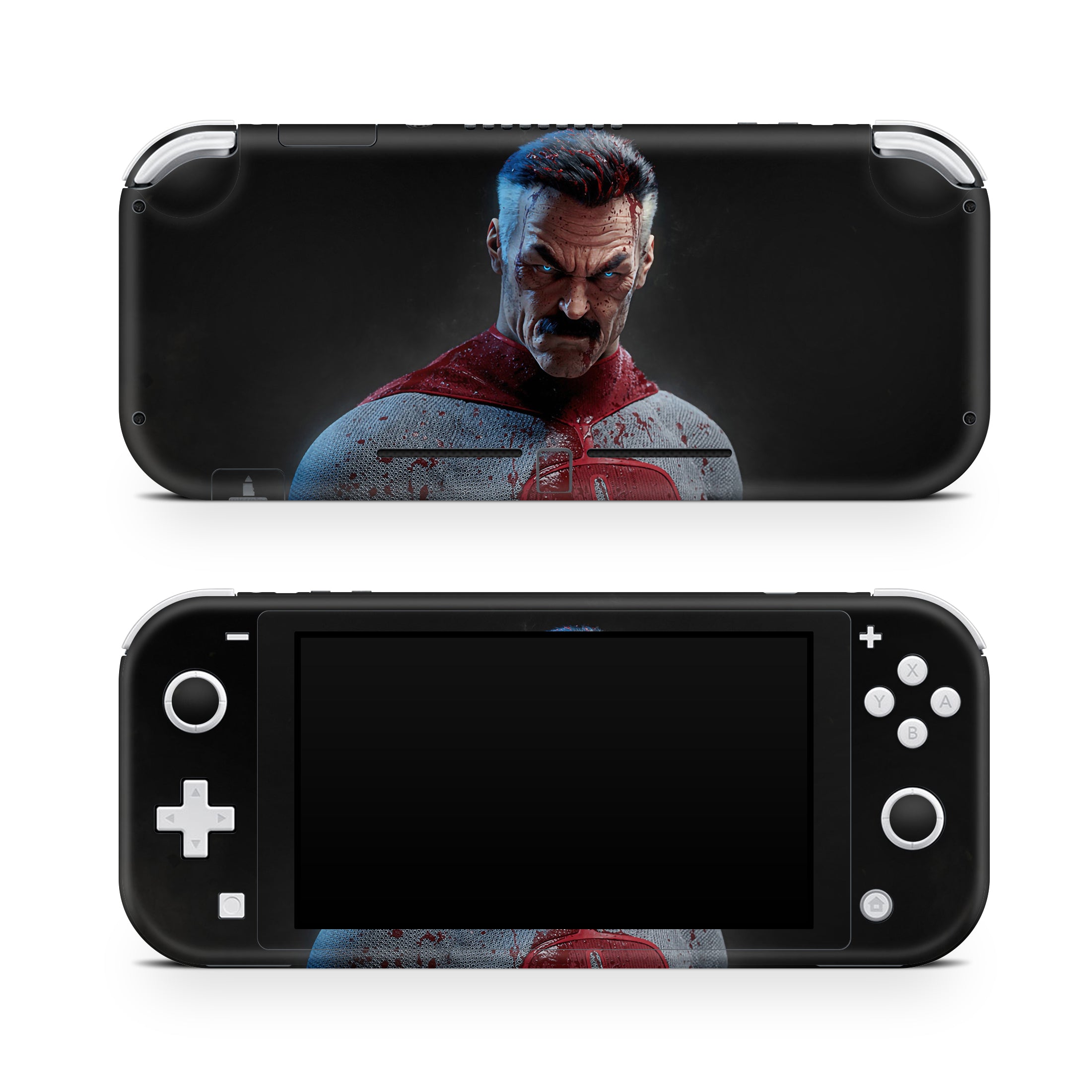 A video game skin featuring a Interstellar Warrior 1 design for the Nintendo Switch Lite.