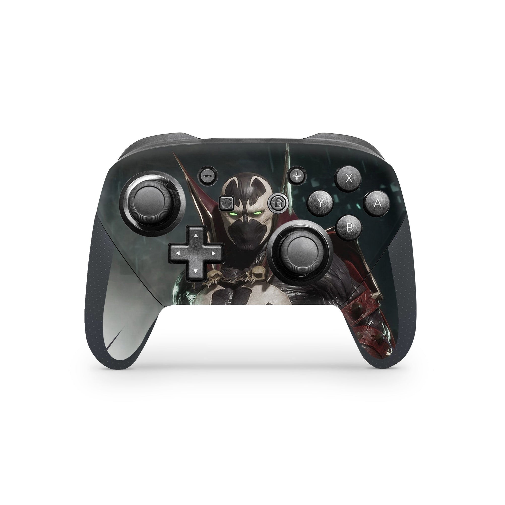 A video game skin featuring a Hellspawn Avenger 6 design for the Nintendo Switch Pro Controller.