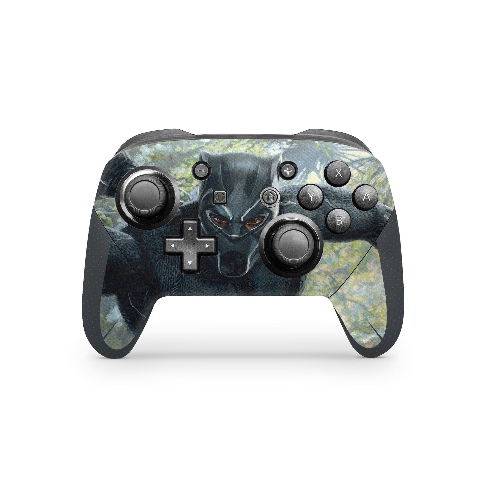 A video game skin featuring a Panther Sovereign King 8 design for the Nintendo Switch Pro Controller.