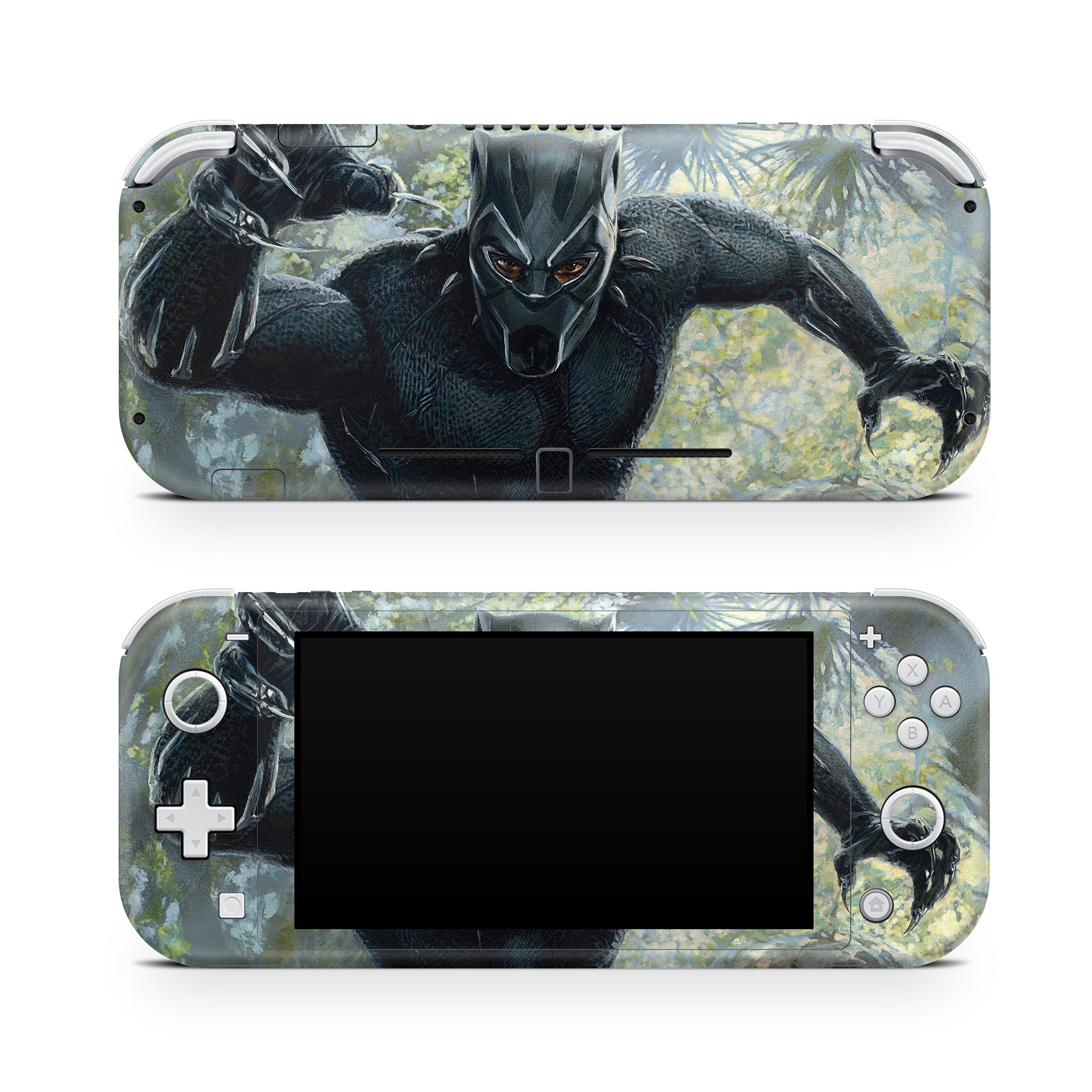 A video game skin featuring a Panther Sovereign King 8 design for the Nintendo Switch Lite.